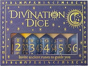 Divination Dice – Invite Ancient Runes to Guide You | 6 Mystic Dice | Complete Runes Set with 24 Futhark Symbols | Casting Stones for Spiritual Guidance | Divination Tools | Spiritual Gift Set