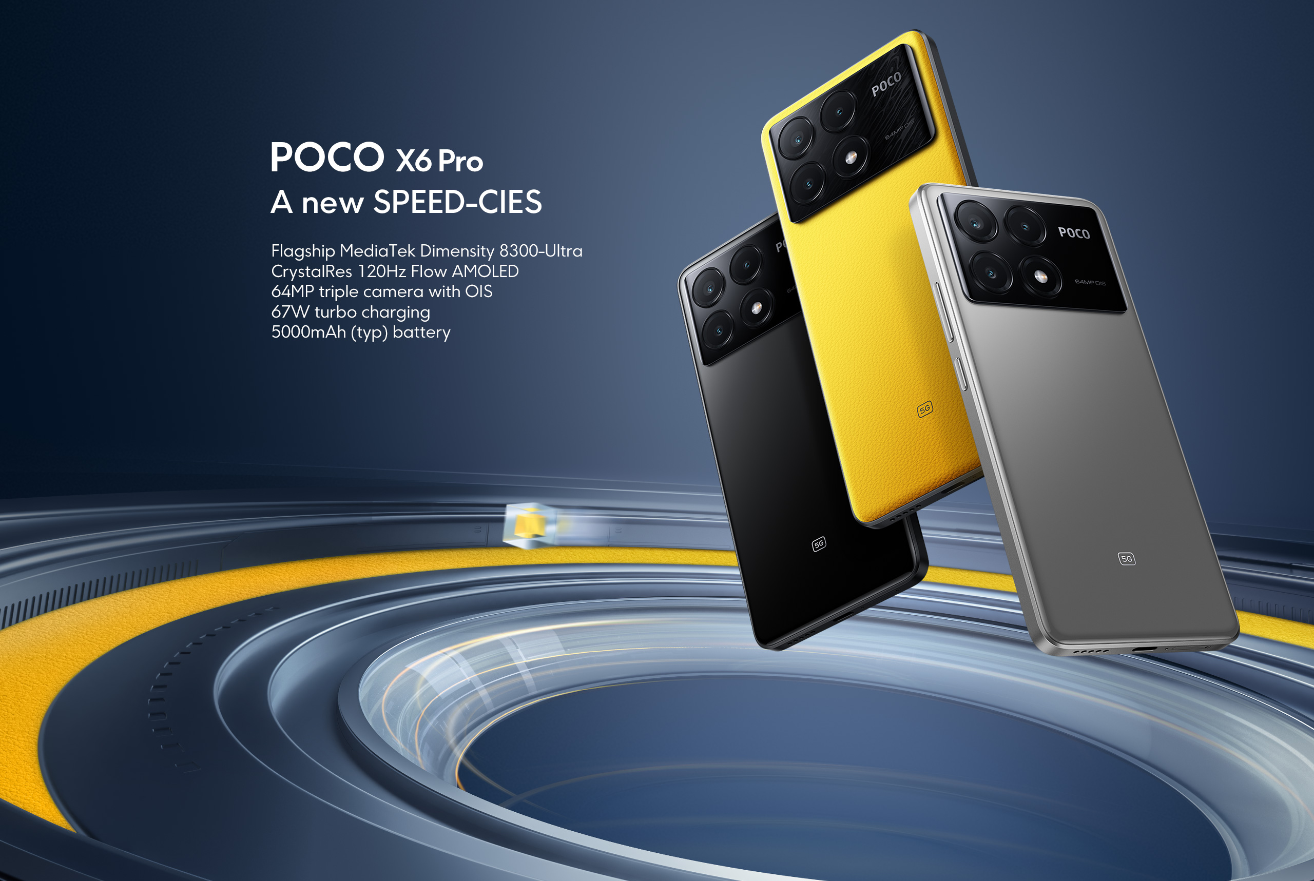 POCO X6 Pro 5G Yellow - Smartphone 12+512GB, MediaTek Dimensity