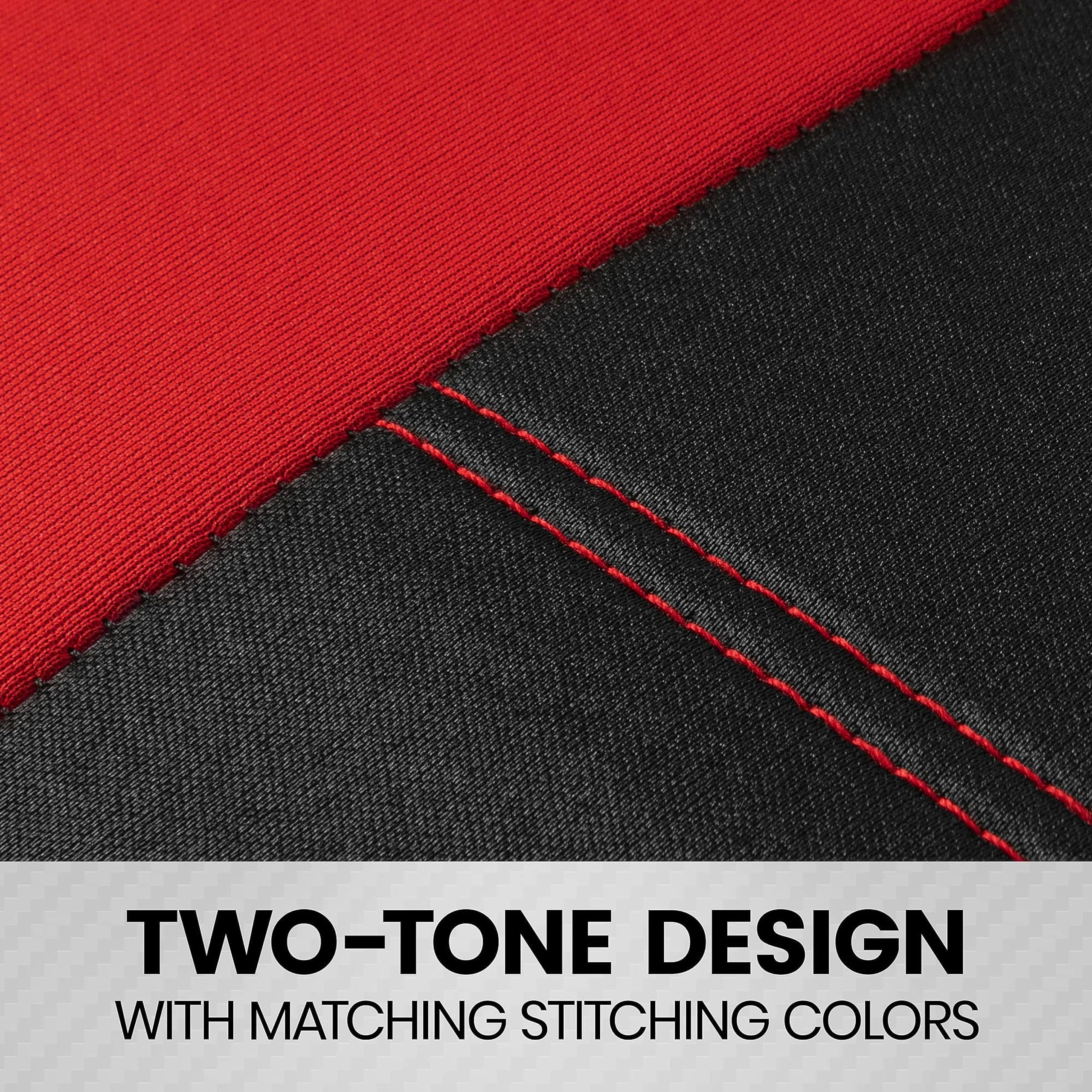 BDK carXS Forza Red Car Seat Covers Full Set Two-Tone Front Seat Covers with Matching Back Seat Cover — view 5