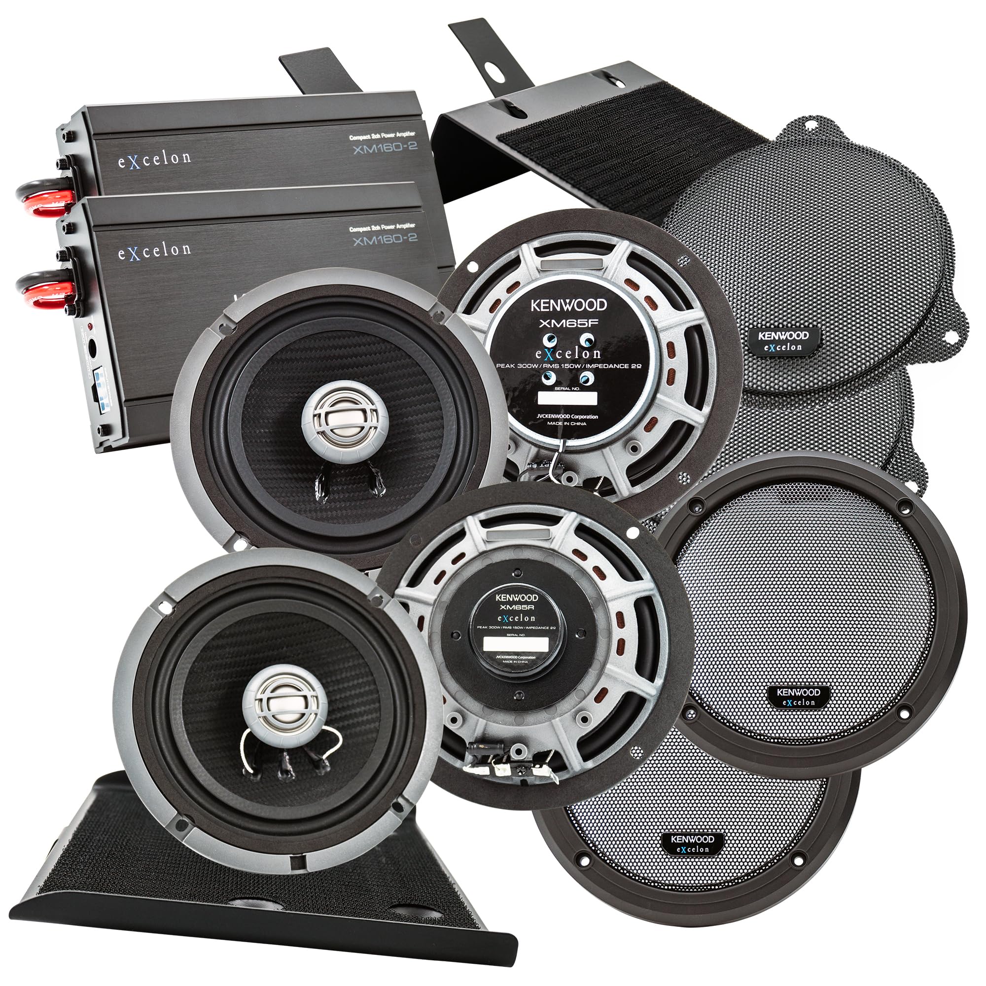 Kenwood Excelon P-HD4UT Audio Package for Select 2014-Up Harley-Davidson Models - (2) XM160-2 Audio Amplifier, (4) 6.5