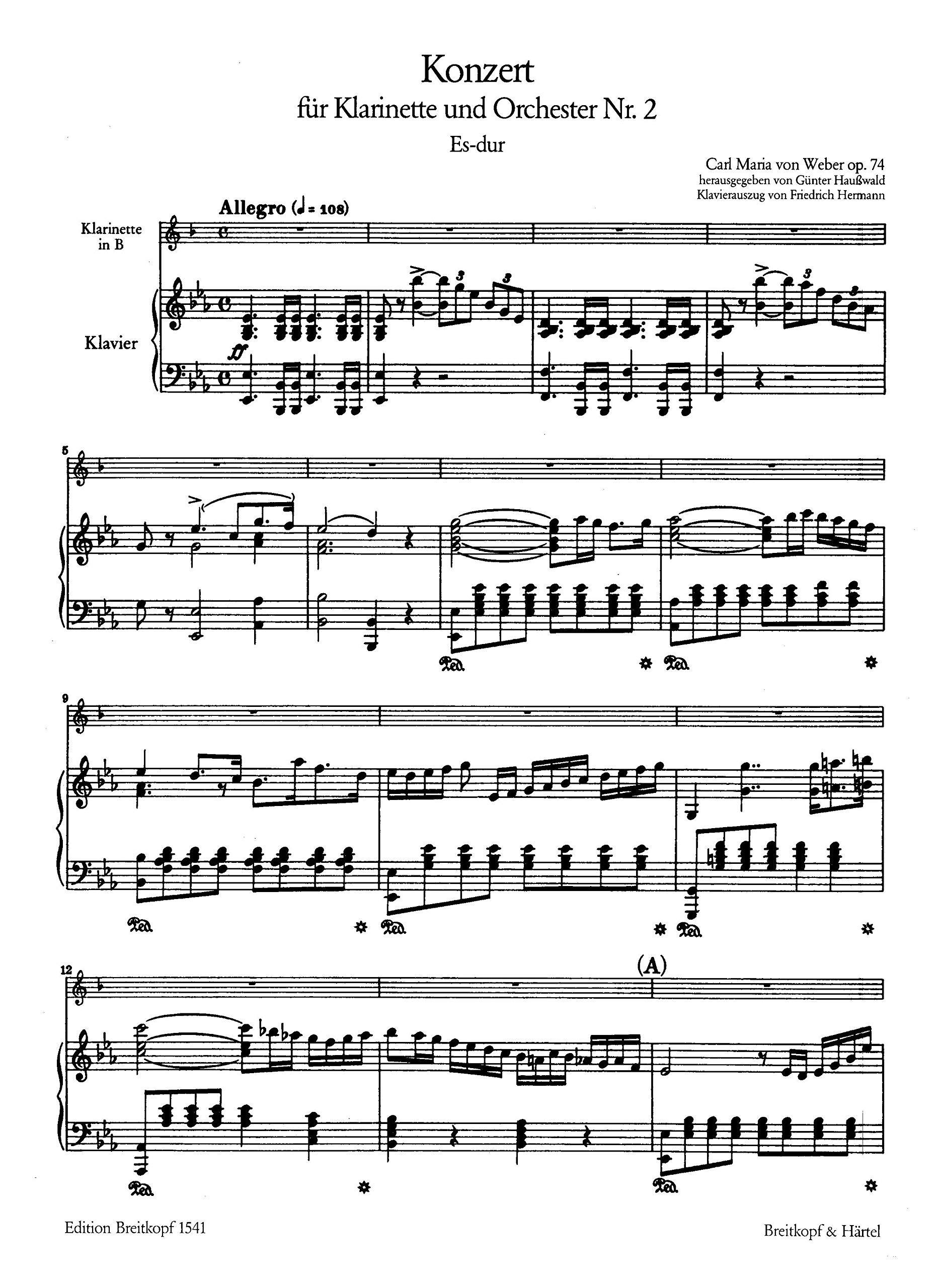 ウェーバー : 協奏曲 第二番 変ホ長調 作品74 コンチェルト (クラリネット、ピアノ) ブライトコプフ出版 Amazon | ウィットナー ウェーバー : 協奏曲 第二番 変ホ長調 作品74