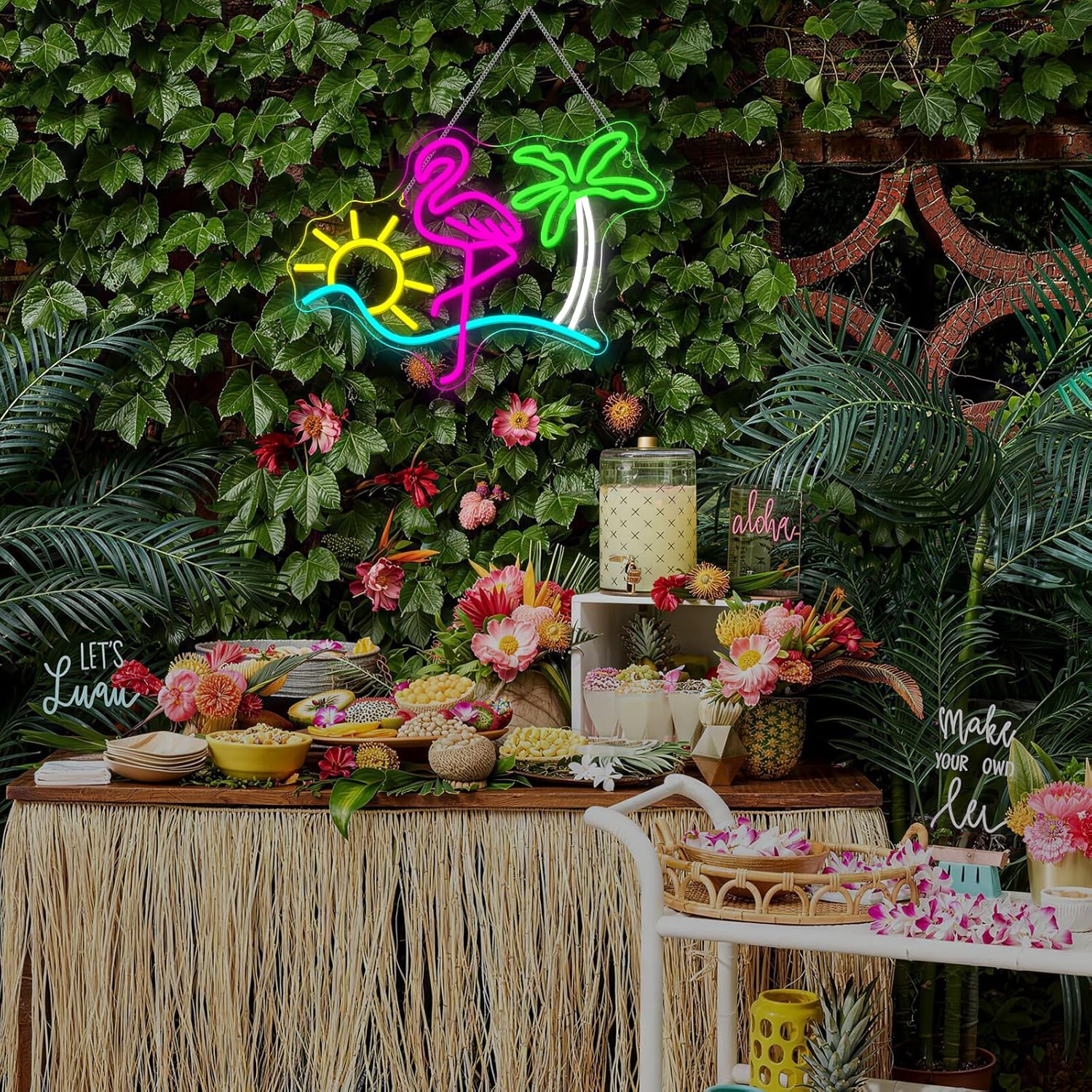 Flamingo Sun Palm Tree Neon Signs for Wall Decor Funny Dimmable LED Neon Light Sign USB Powered for Home Bar Cart Summer Beach Restaurant Man Cave Decor Beer Cafe Bistro Club Party - Image 6