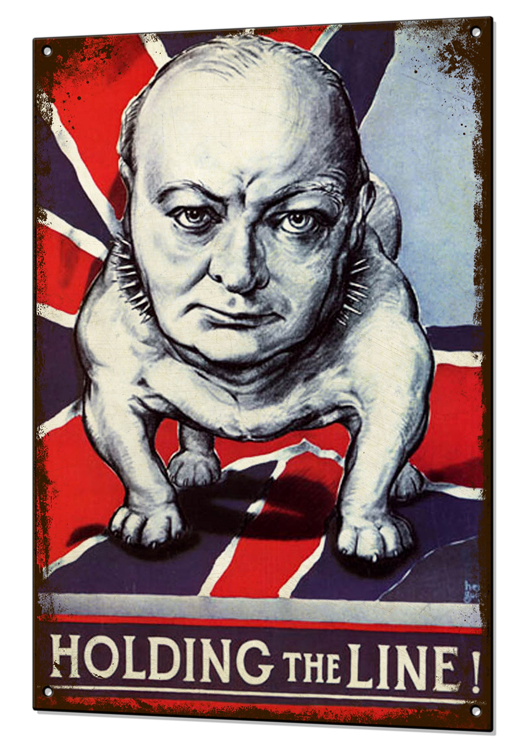 Beenanas Churchill Bulldog War Vintage Metal Sign Retro Tin Plaque Advert
