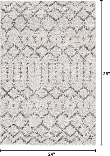 Miniatura 2 de JONATHAN Y - MOH101B-23 - Tapete marroquí Hype, estilo bohemio y clásico, con estampado de diamante, para interiores, dormitorio, cocina o sala de