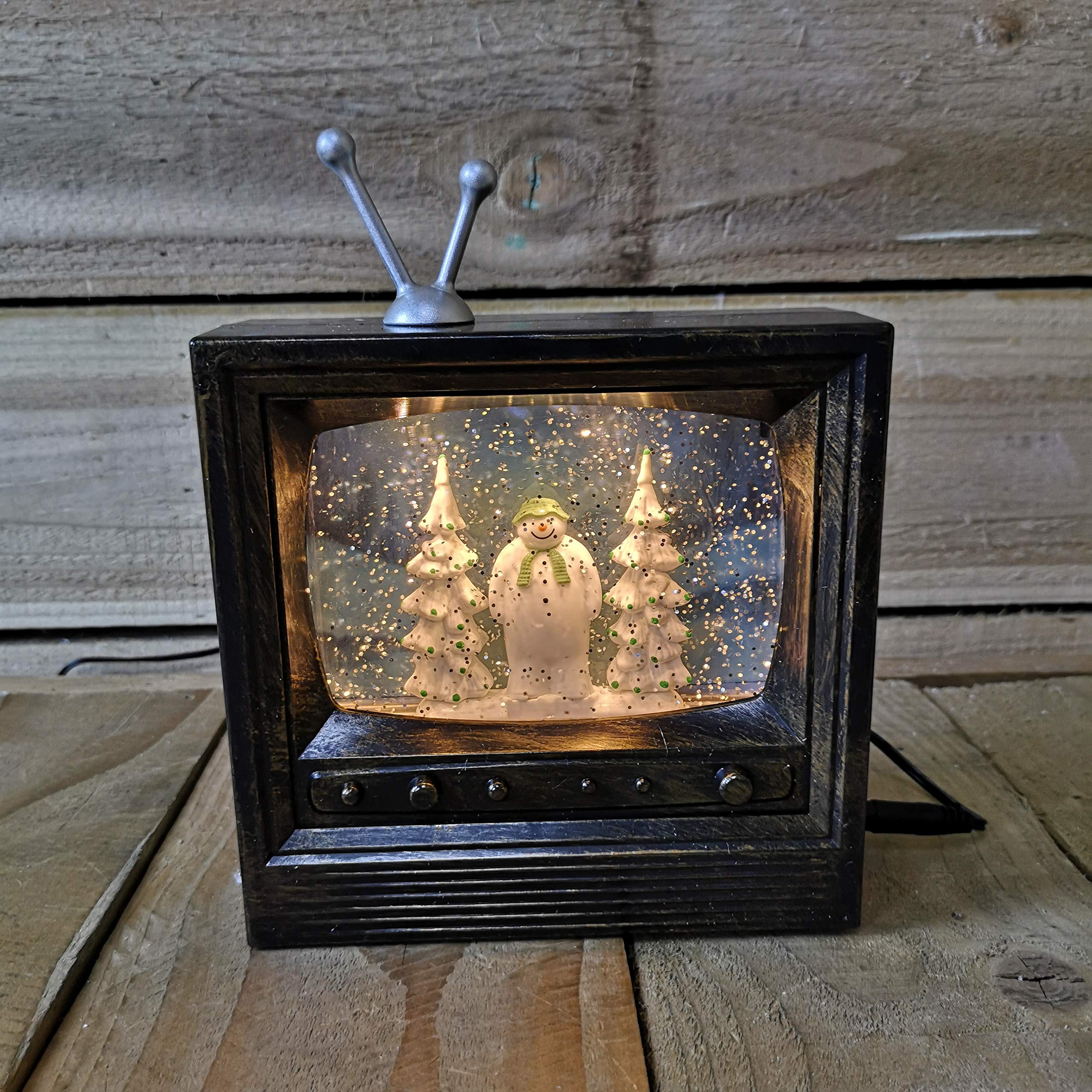 Snowtime Clear Battery Operated 21Cm Water Spinner Retro Tv The Snowman Collection