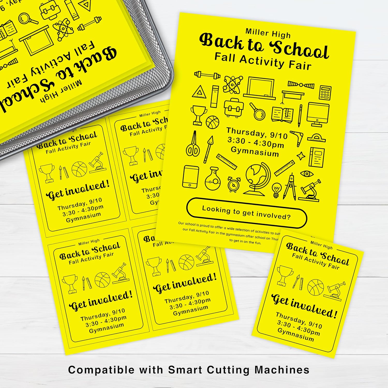 PrintWorks Bright Lemon Yellow Colored Cardstock 8.5” x 11” - 65 lb/176 gsm - 250 Sheets - Made in the USA - FSC® Certified - Acid-Free & Fade-Resistant - Printer & Cut Machine Compatible (00113)