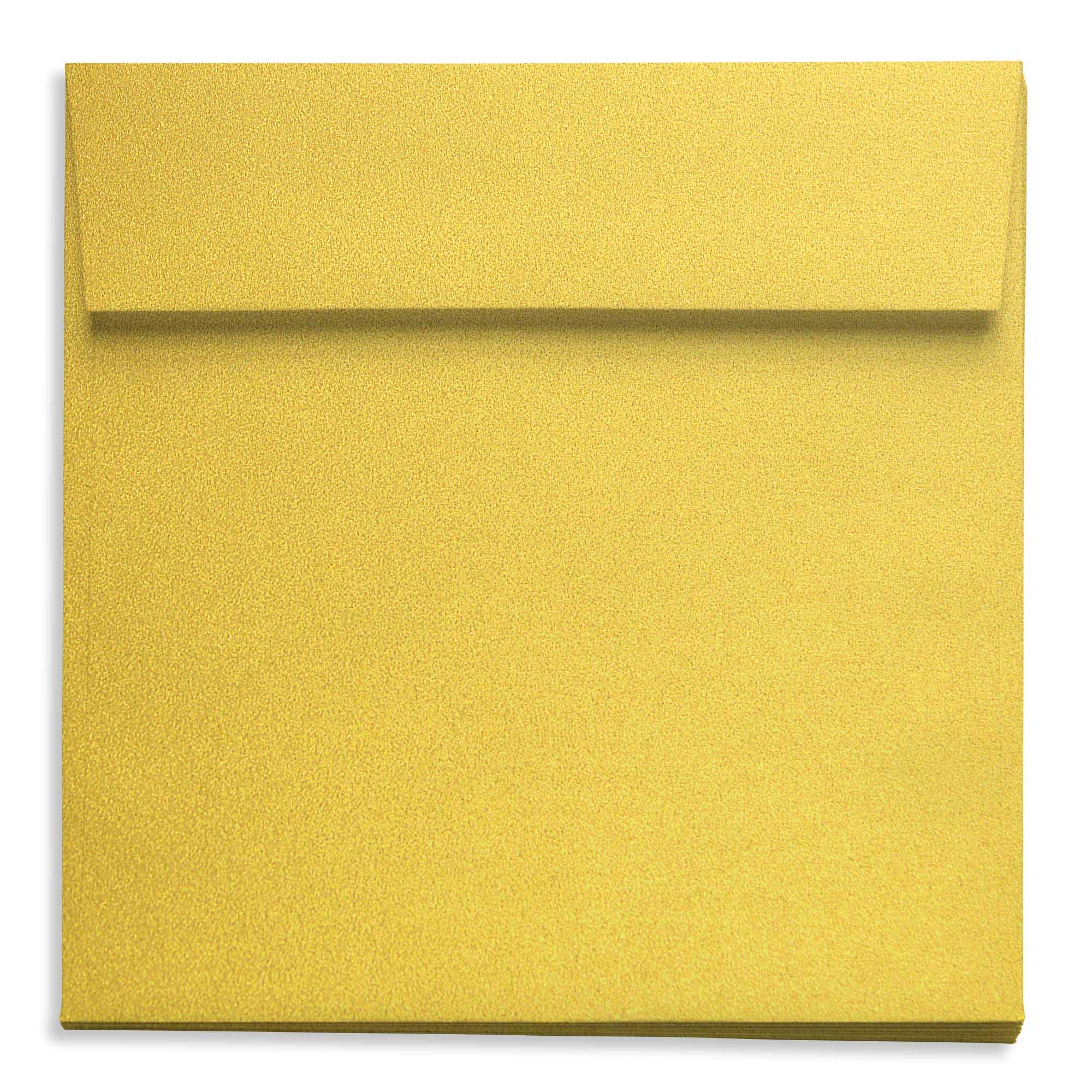 Super Gold Square Envelopes - 8 1/2 x 8 1/2 Curious Metallics 80T, 25 Pack