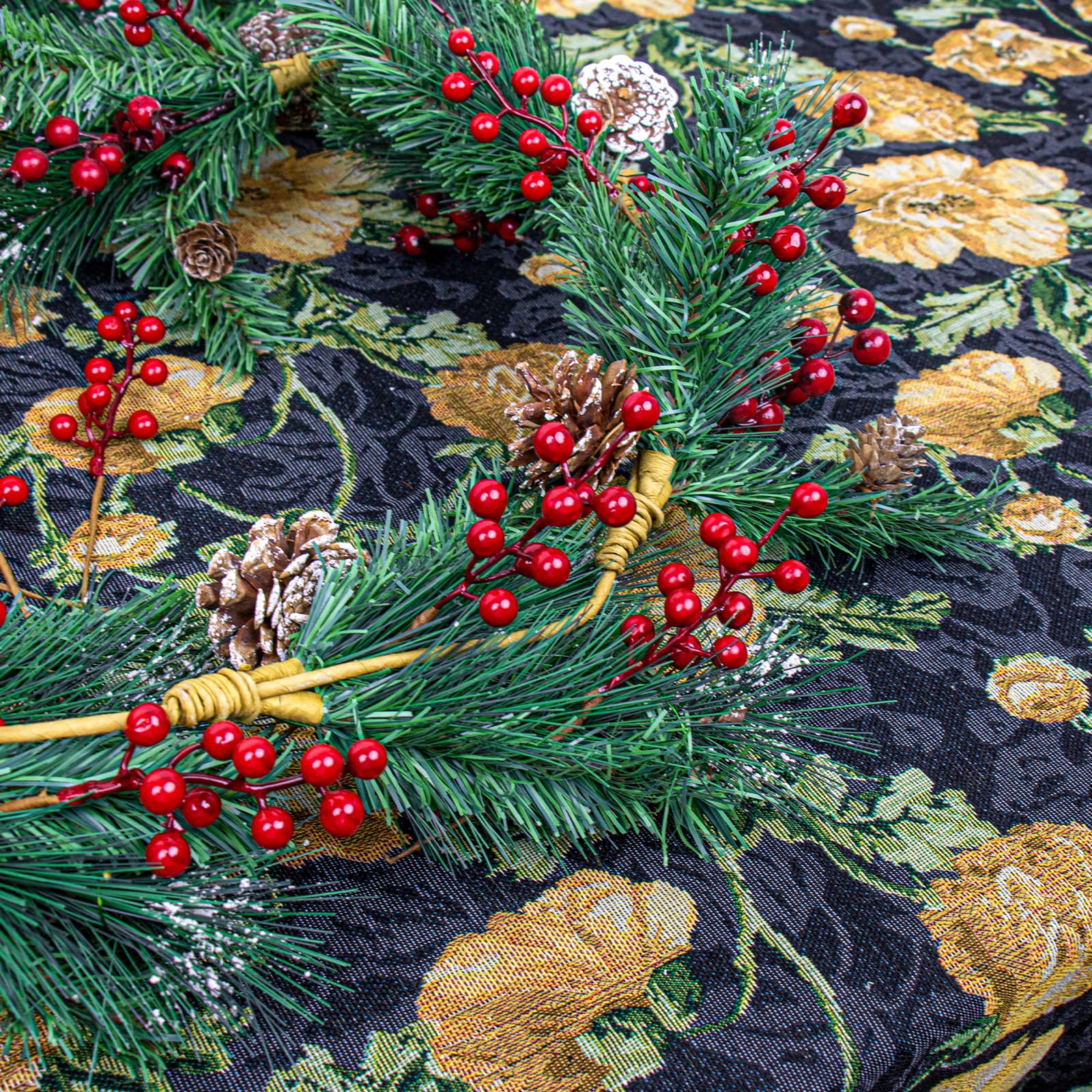 J'FLORU Paquete de 50 decoraciones para árbol de Navidad de 6.5 pulgadas, tallos de bayas artificiales, púas de bayas rojas para Navidad, invierno, adornos de árbol de Navidad, centros de mesa,