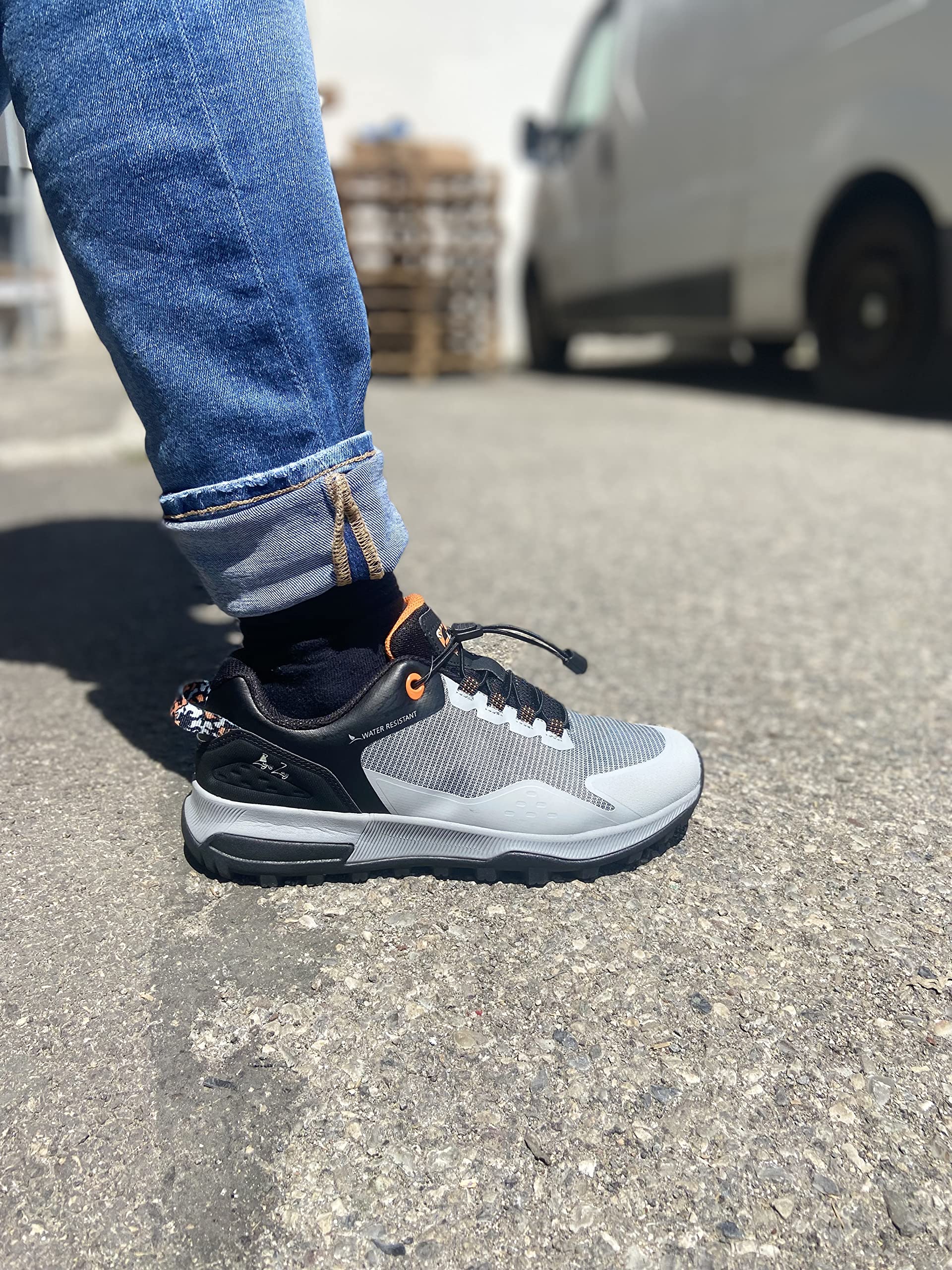KGS Buty trekkingowe/wspinaczkowe H/F - antypoślizgowe wodoodporne buty do biegania - Komfort i trwałość - niebieskie, Szary, 42 EU