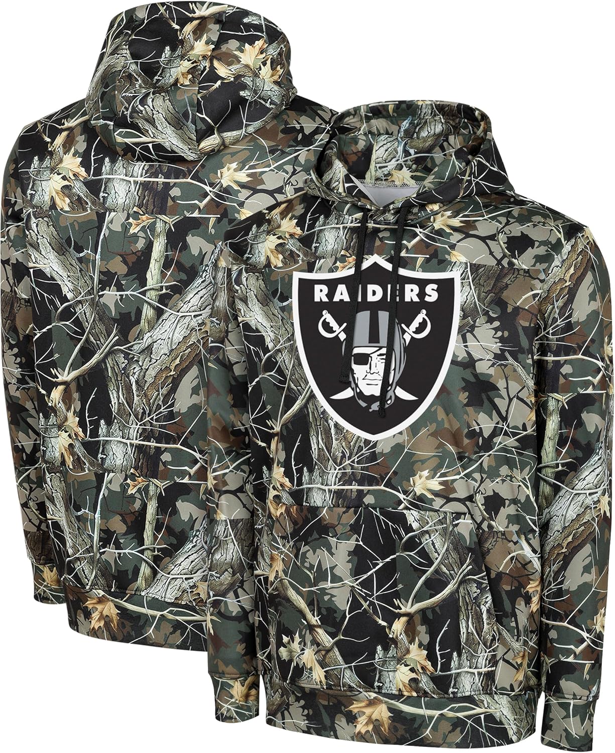 FOCO NFL Men's Official Sideline Hunter Camo Primary Logo Performance Pullover Hoodie Sweatshirt