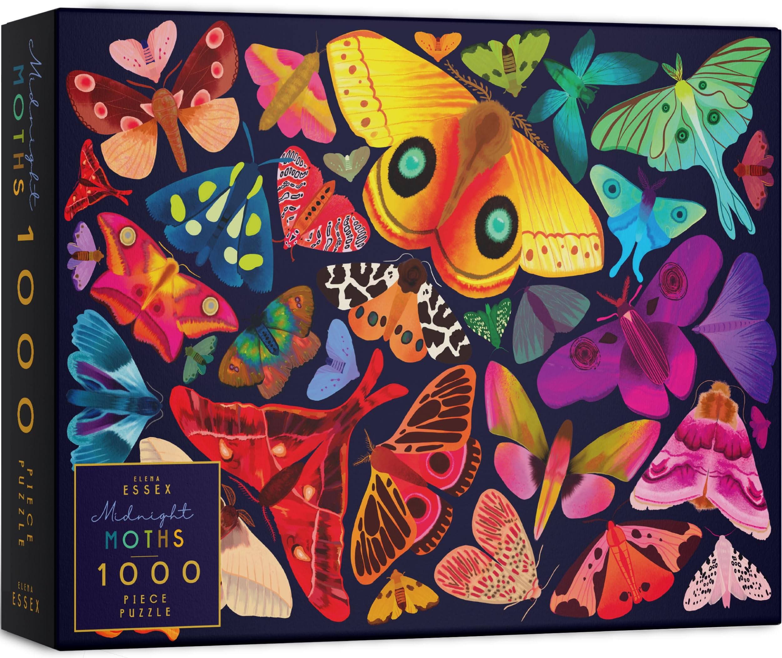 Elena Essex Jigsaw Puzzles for Adults 1000 - Midnight Moths/Jigsaws/Jigsaw Puzzle/Butterfly Rainbow Gradient Puzzle/jigsaw puzzles size 70x50cm