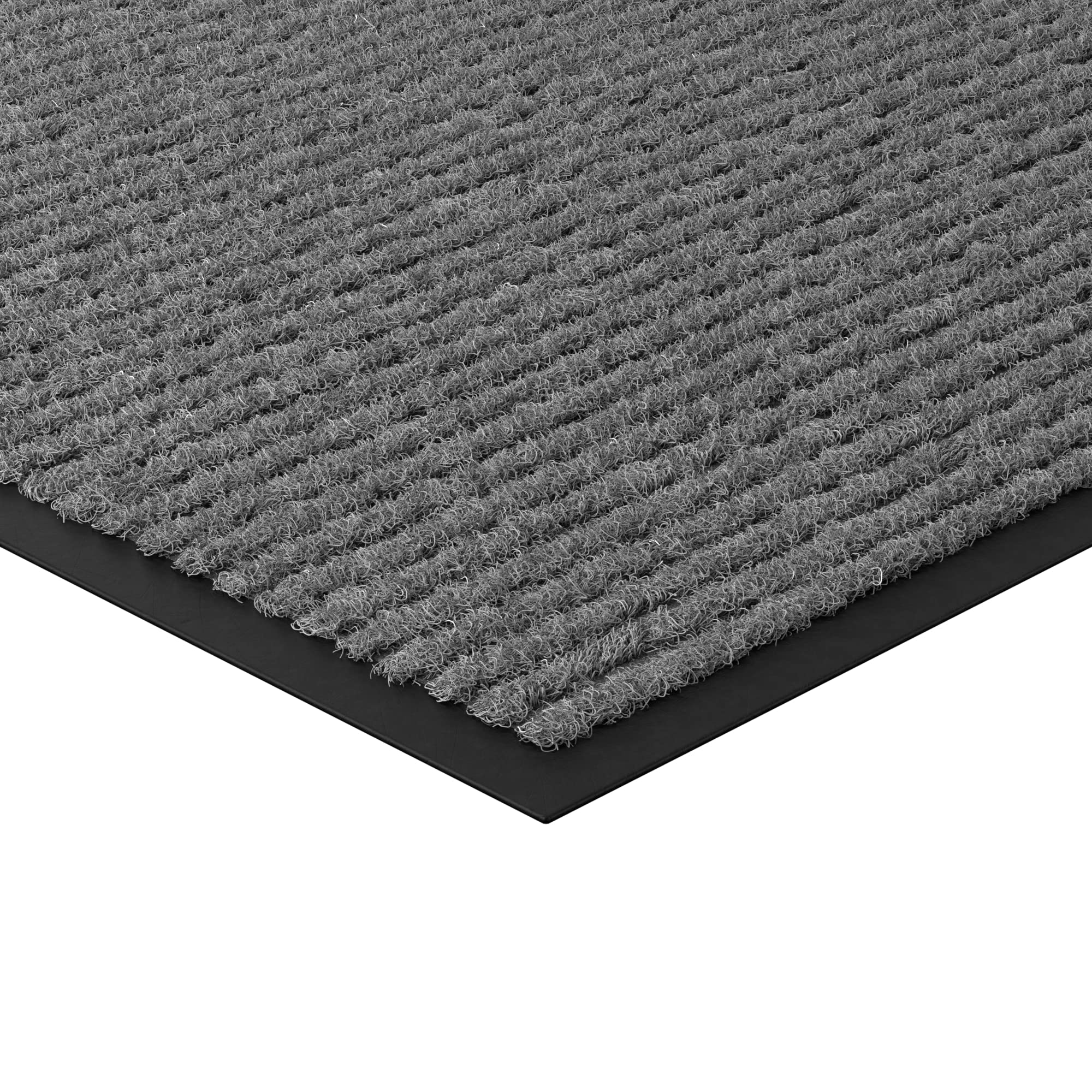 Krollen Industrial Needle Rib 4' x 6' Gray Indoor Entrance Non-Slip Mat - 3/8