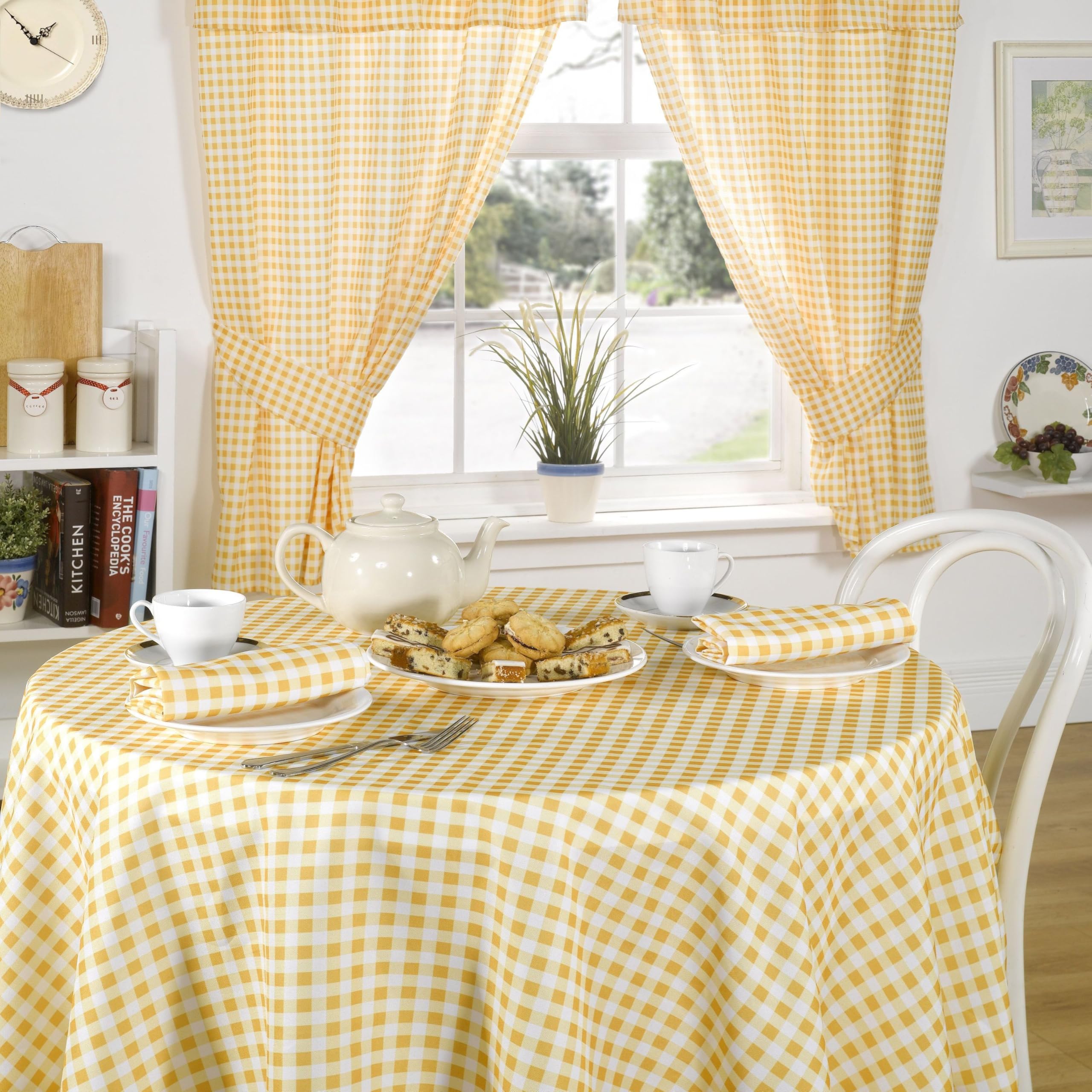 Emma Barclay Kitchen Curtains Pencil Pleat With Tiebacks Molly Yellow 117X137cm