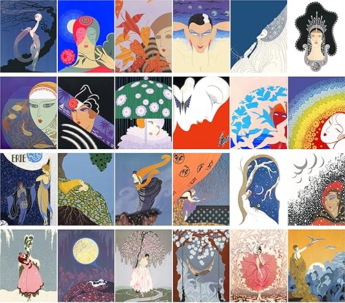 Miniatura 6 de Calcomanías grandes (24 piezas de 2.5 x 3.5 pulgadas) increíbles paisajes y gente hermosa, ilustración de arte de pared vintage