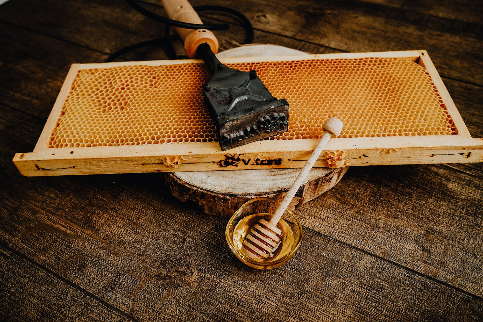 Timbro a Fuoco Elettrico Ø 25 mm Manuale Rotondo Personalizzabile - Logo o File, Ecologico e Ideale per Pelle Legno Prodotti Artigianali