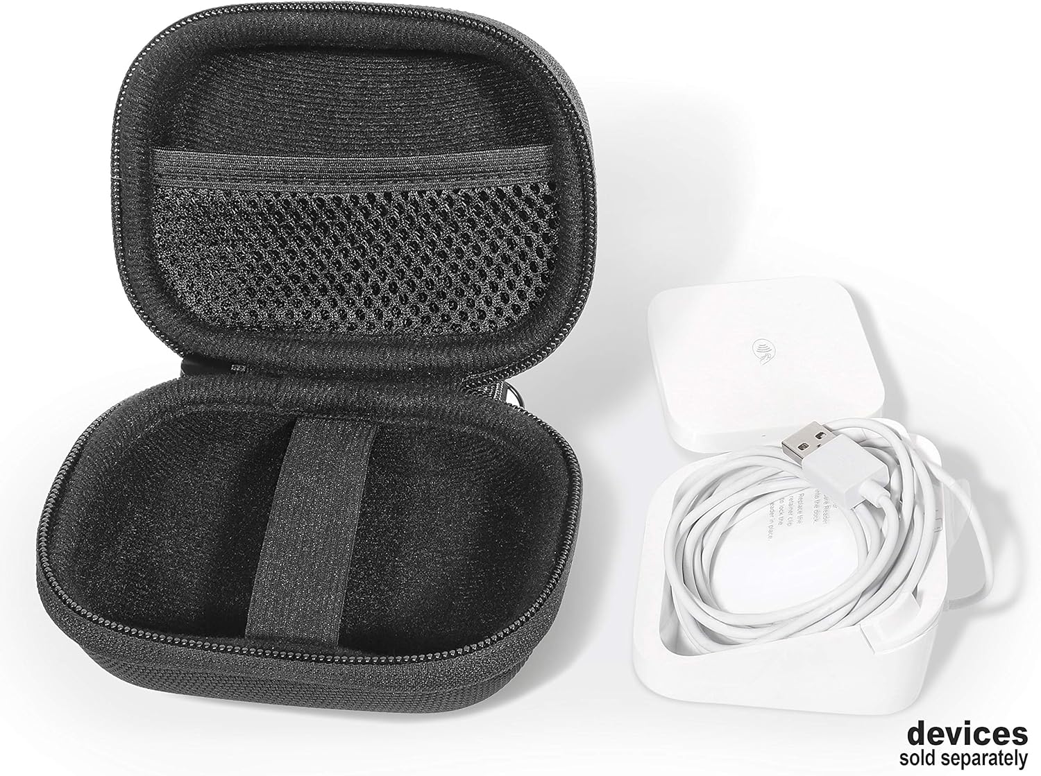 Protective Case for Square Contactless Dock and Chip Reader Scanner – ALL IN ONE Solution for Dock, Square Card Reader, Chip Reader, USB Cables and Small Accessories