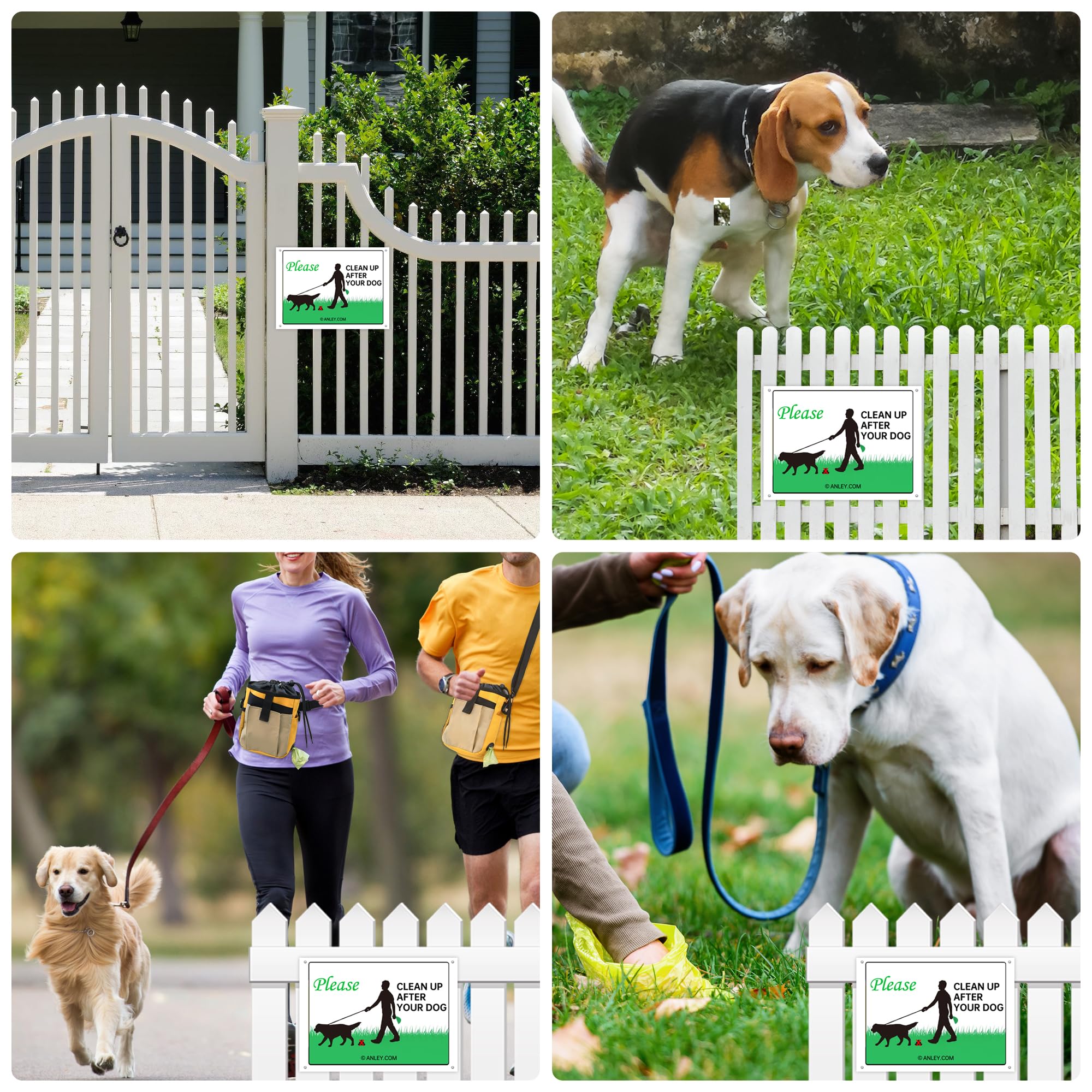 YOUGO LEE 4Pack Aluminum Warning Signs (Beware of The Dogs, Dogs Roaming Free, Please Clean Up After Your Dog) - Image 4
