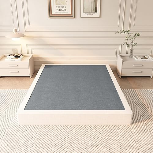 Miniatura 16 de Somier Queen de 9 pulgadas, solo somier de alto perfil tamaño Queen, base de colchón con marco de metal resistente, fácil montaje, sin ruido 22.86