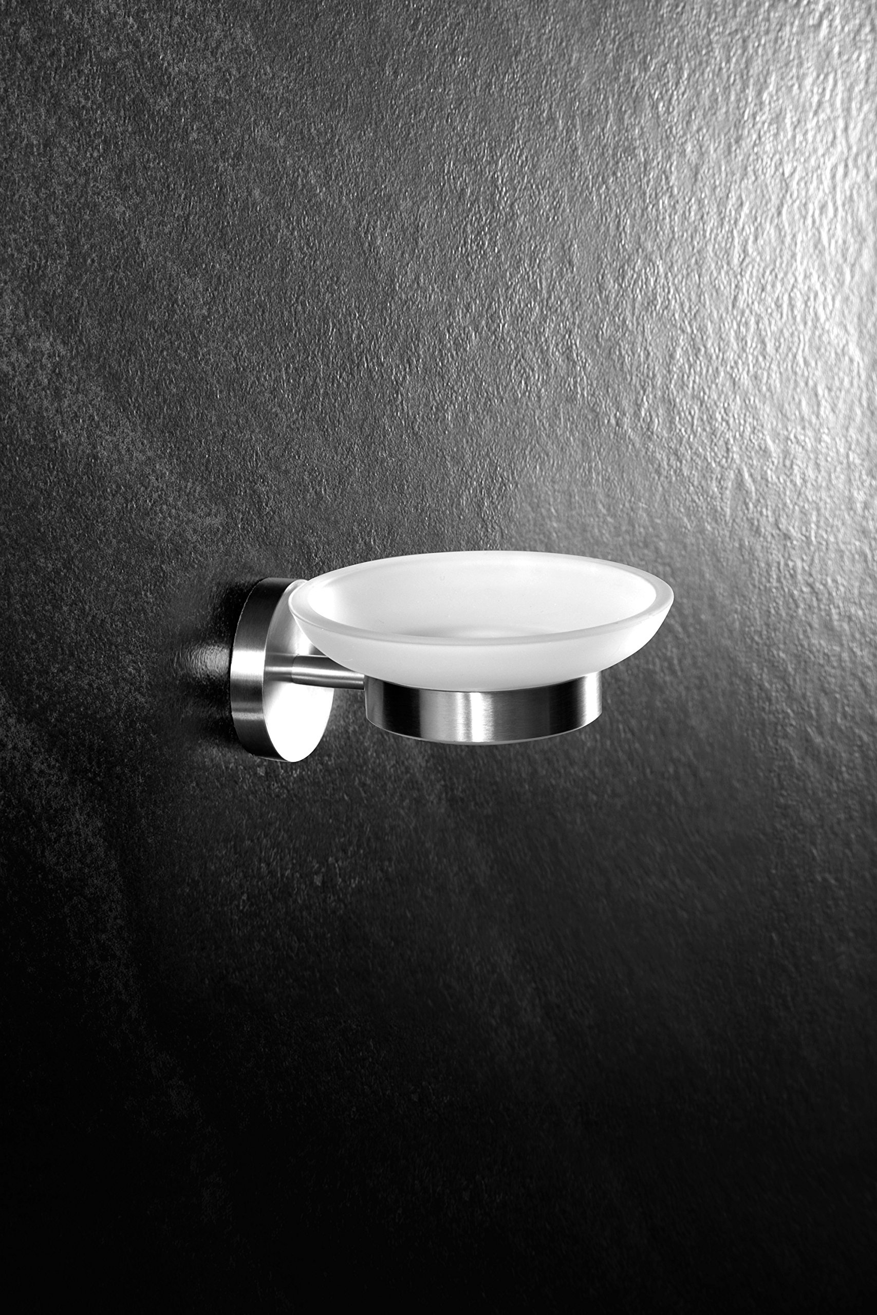 Portasapone In Acciaio Inox Spazzolato Con Vetro - Design Moderno Per Bagno - Foto 14