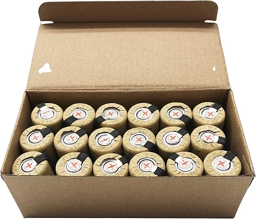 Miniatura 2 de 18 baterías ZZcell Sub C con pestañas recargables para herramientas eléctricas, tasa de descarga de 10C, Nicd 1.2V 2000mAh, paquete de 18