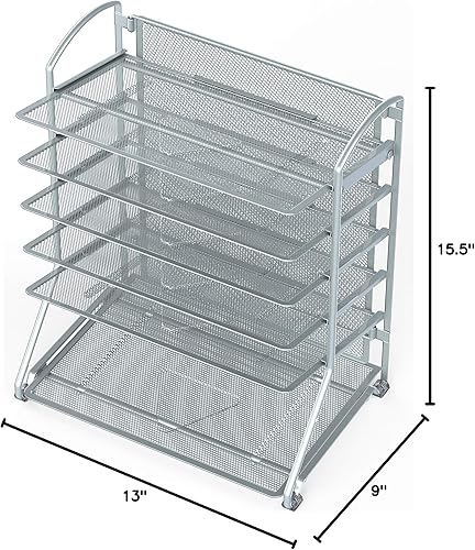 Miniatura 7 de SimpleHouseware - Bandeja organizadora para documentos de escritorio con 6 bandejas