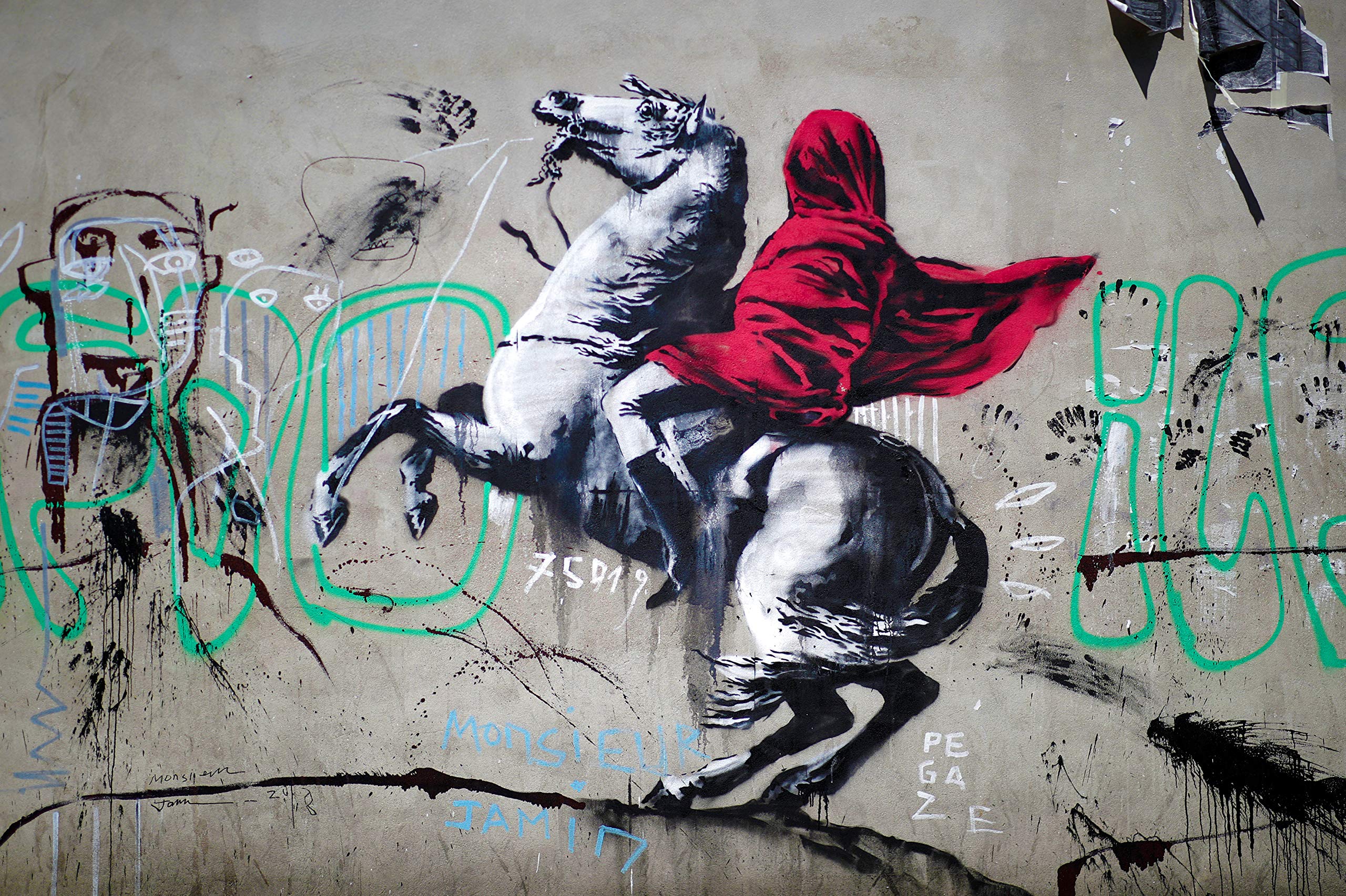 rene gagnonAISシリーズ キャンバス作品dolk banksy Banksy Napoleon Crossing The Alps Canvas Art Print - 16 x 12