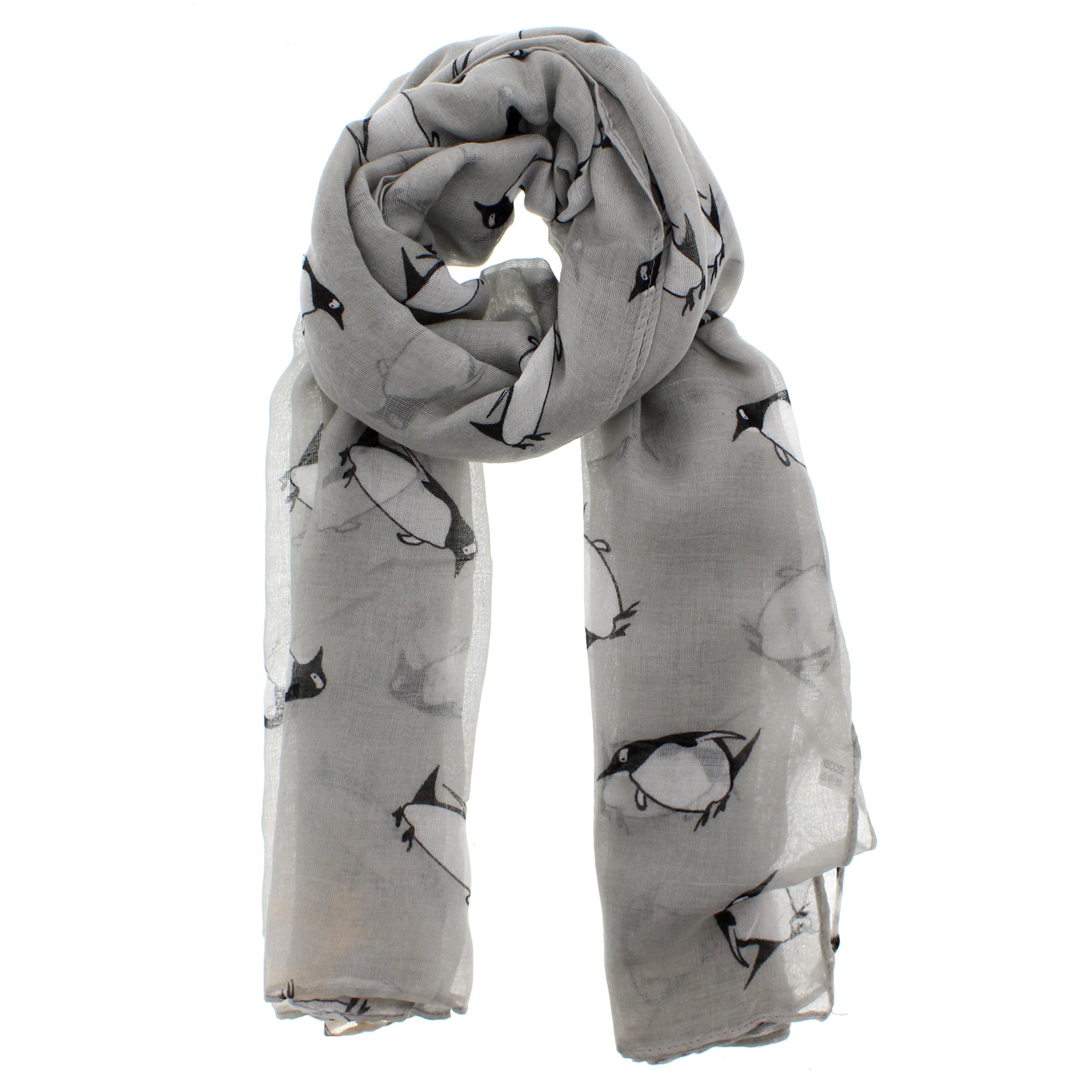Zac's Alter Ego Long Lightweight Women's Penguin Print Oversized Scarf