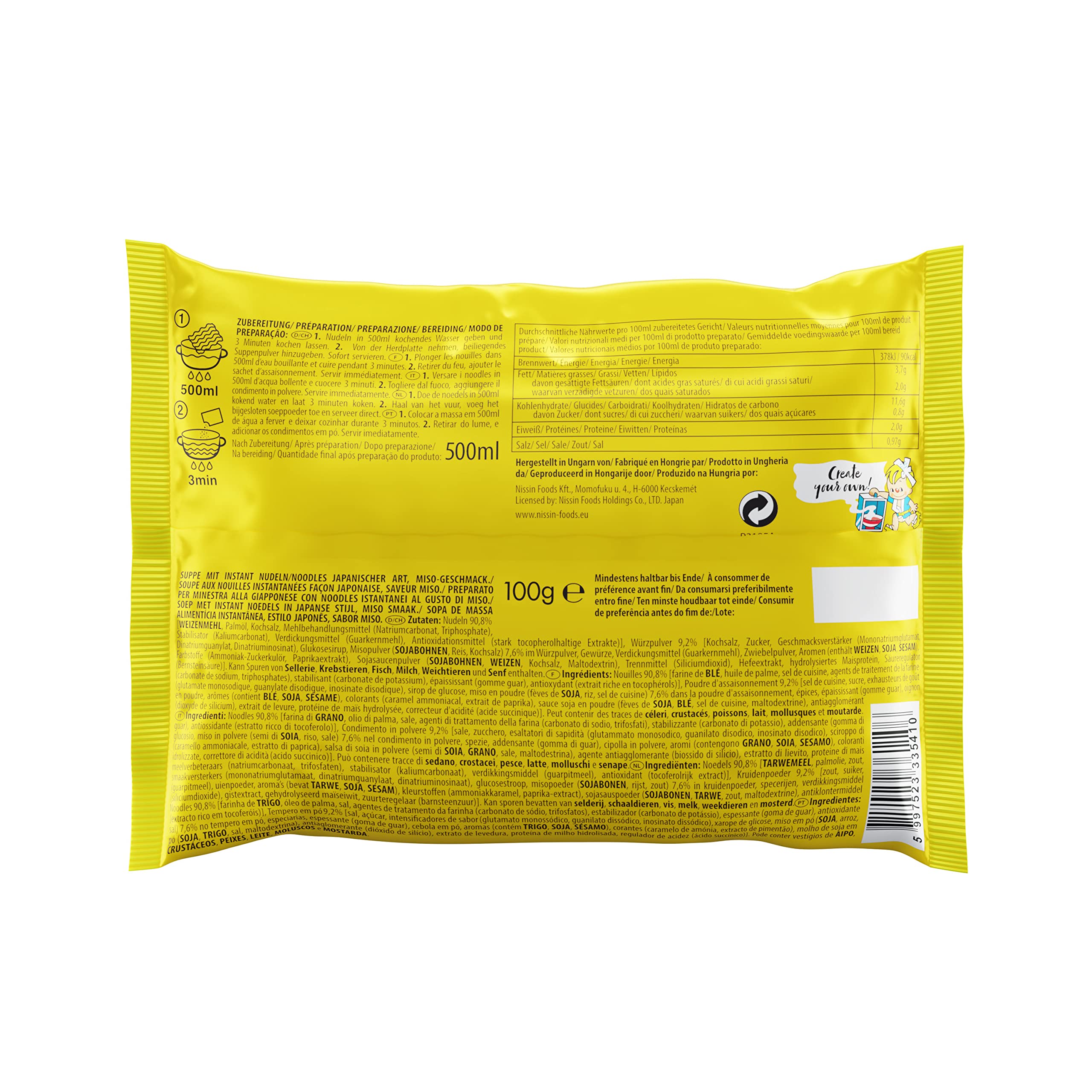 Tallarines instantaneos sabor miso