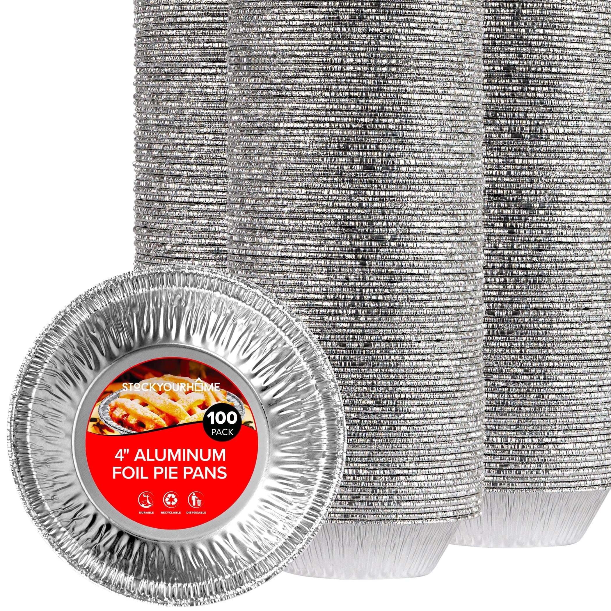 Buy Stock Your Home 4 Inch Aluminum Foil Pie Pans (100 Count