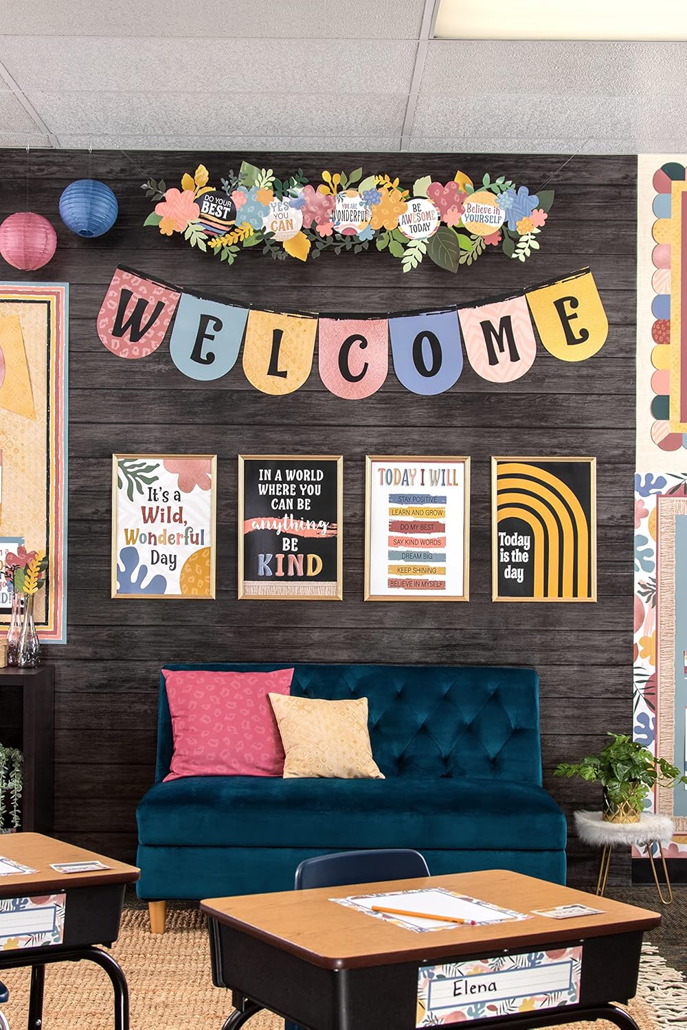 Teacher Created Resources Wonderfully Wild Deep Rose Creative Class Fabric for Classroom Bulletin Boards, Pillows, Curtains, and Crafts