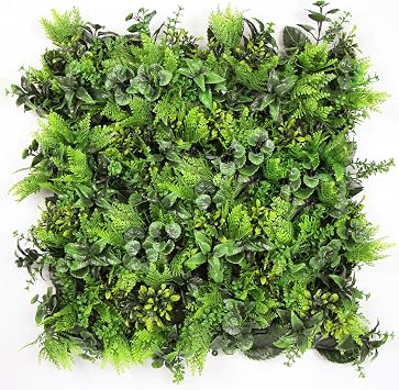 ULAND Artificial Plant Wall Panels, Pack of 6pcs 20"x20", Greenery Hedges, Ivy Privacy Living Wall Fence Screening, Home Garden Outdoor Wall DecorationA047,6