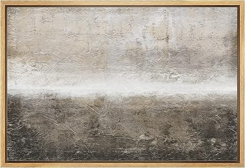 wall26 Lienzo enmarcado para pared, diseño de pincel marrón minimalista, paisaje pastel, formas abstractas, ilustraciones, arte moderno, decorativo,