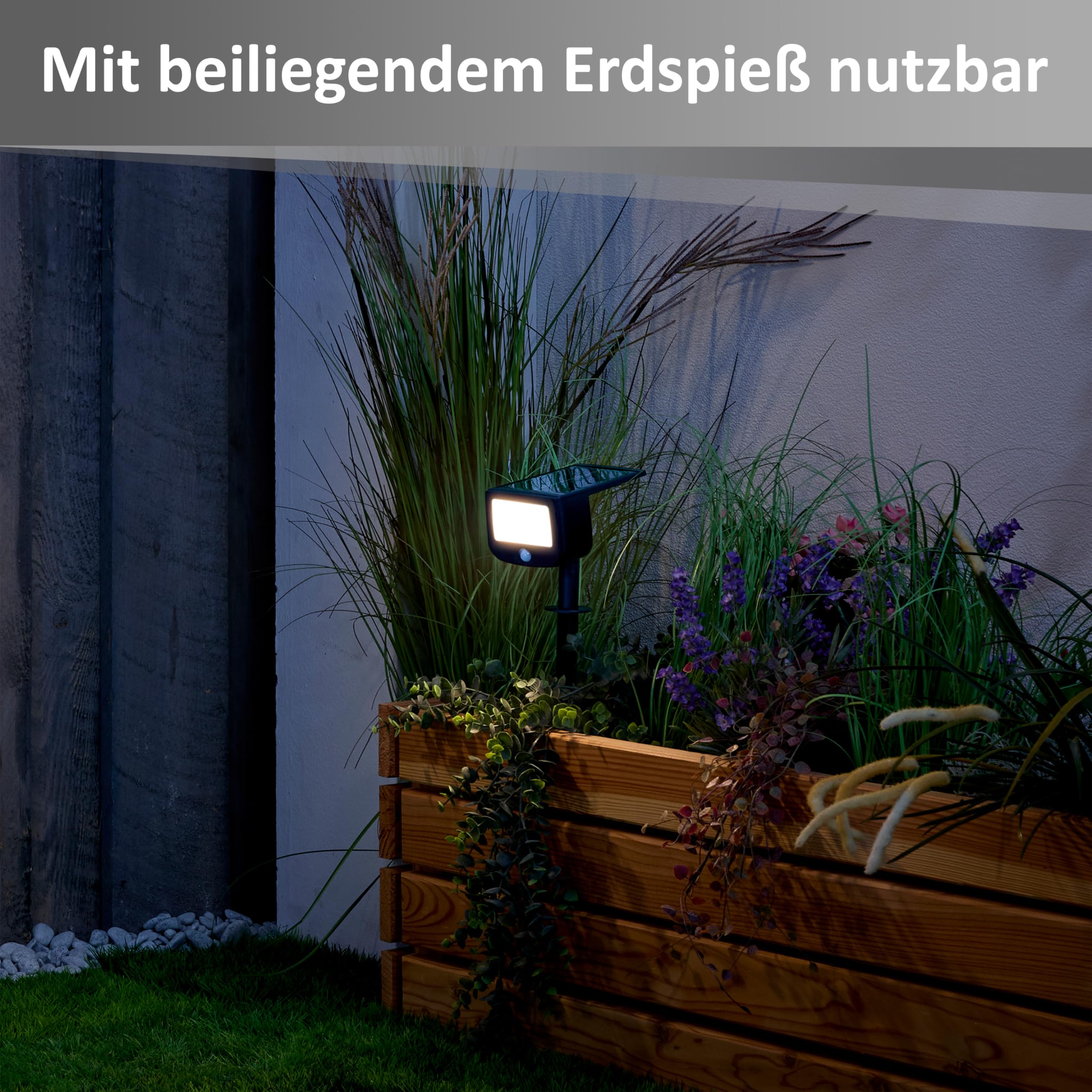 Northpoint LED Solar Strahler 3er Set Bewegungsmelder Außen Garten