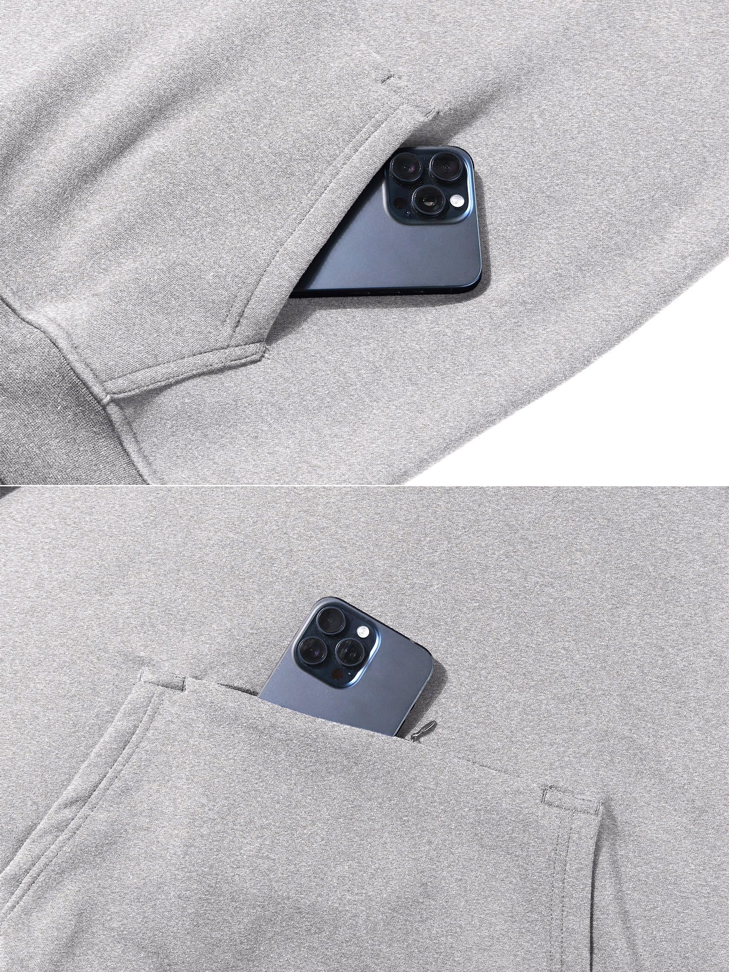 Peakwell Felpa Uomo con Cappuccio e Zip Felpa in Pile Caldo Pullover da Lavoro