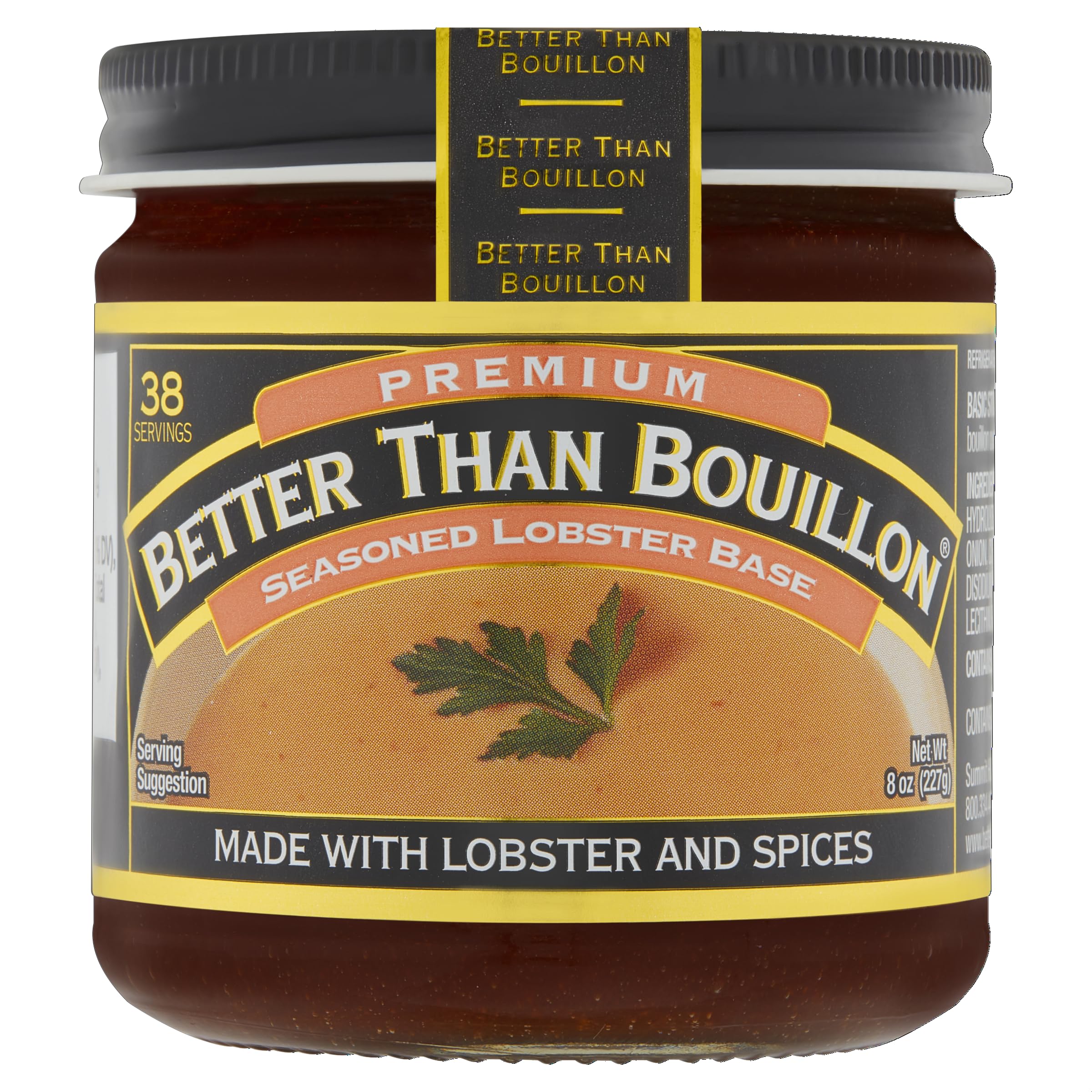 Better Than Bouillon Premium Lobster Base, Made from Select Cooked Lobster & Spices, Makes 9.5 Quarts of Broth 38 Servings , 8 Ounce (Pack of 1)