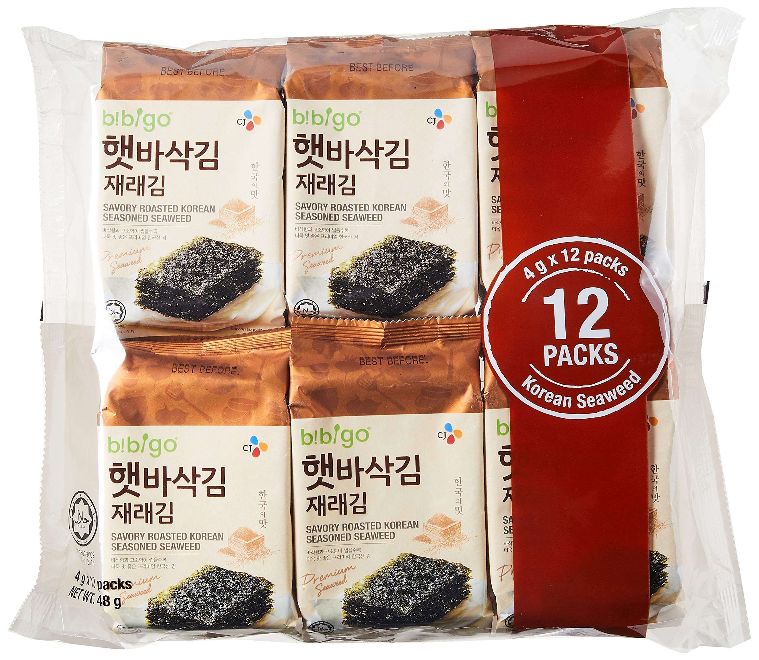 BIBIGO Algue nori grillée 48 g (Lot de 4)