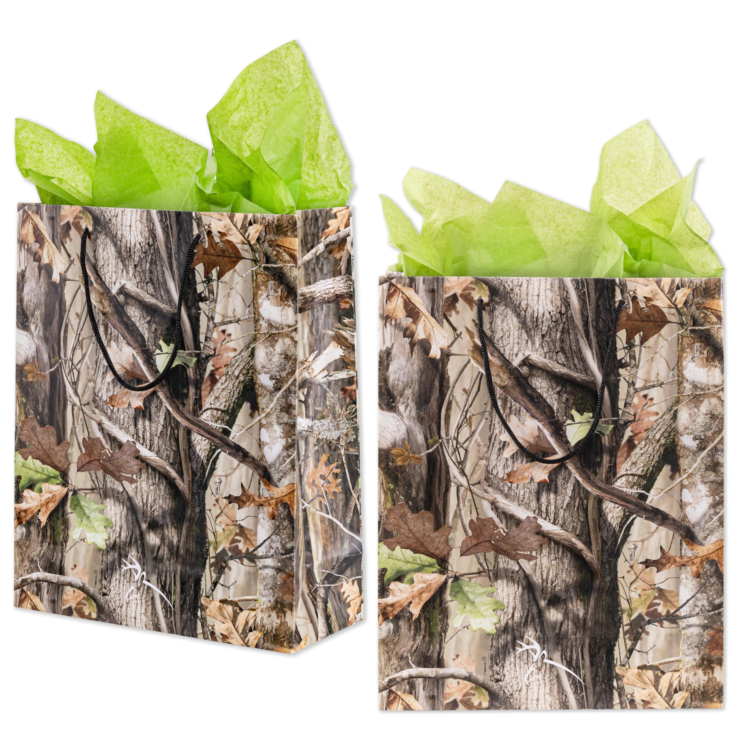 Havercamp Next Camo Gift Bags (2 pcs.)! 2 Medium size gift bags in Authentic Hunting Camo. Great for the hunter in your family or friends. Gift giving