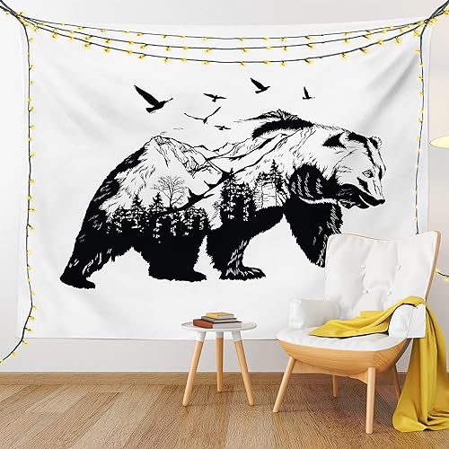 Miniatura 128 de Ambesonne Tapiz de fantasía, paisaje de fantasía con reloj, rayos de cielo de ensueño desde el techo, arte ficticio, colgante de pared ancho para