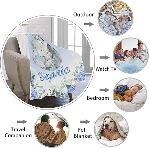 Miniatura 4 de Artsadd Manta de bebé personalizada para niñas y niños, mantas de bebé personalizadas con nombre, manta personalizada para niños, recién nacidos,