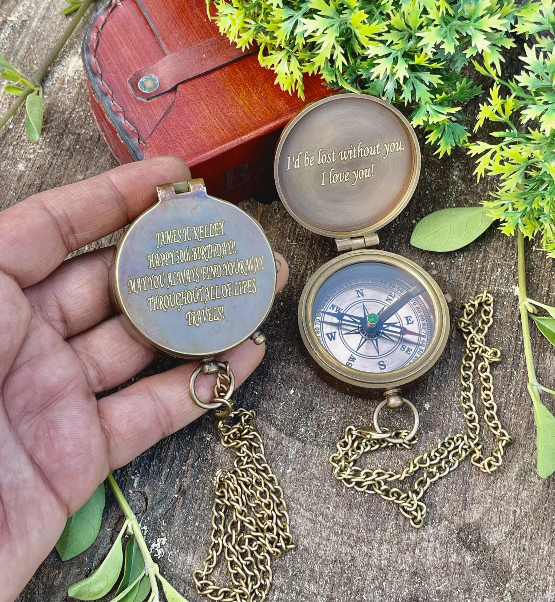 Engraved Brújula, Regalo para Marido, Aniversario, Regalo de Boda para él, Regalo de Novio de Larga Distancia, Regalo de prometido I Miss You de Larga Distancia para Regalo de Novio del ejército