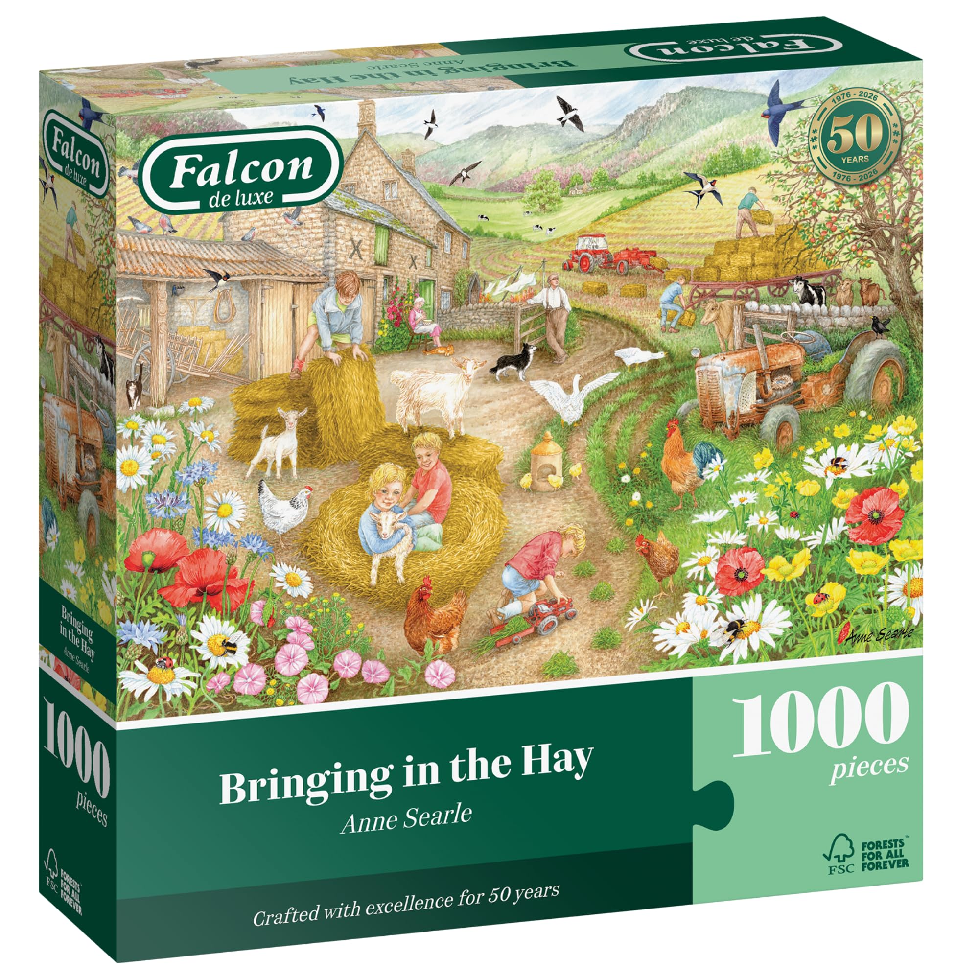 Falcon Bringing in the Hay - 1000 Piece Jigsaw Puzzle for Adults - Beautifully Illustrated 1000Pc Adult Jigsaws - Puzzles for Home Activity, Rainy Days, Birthday Gift - Jumbo