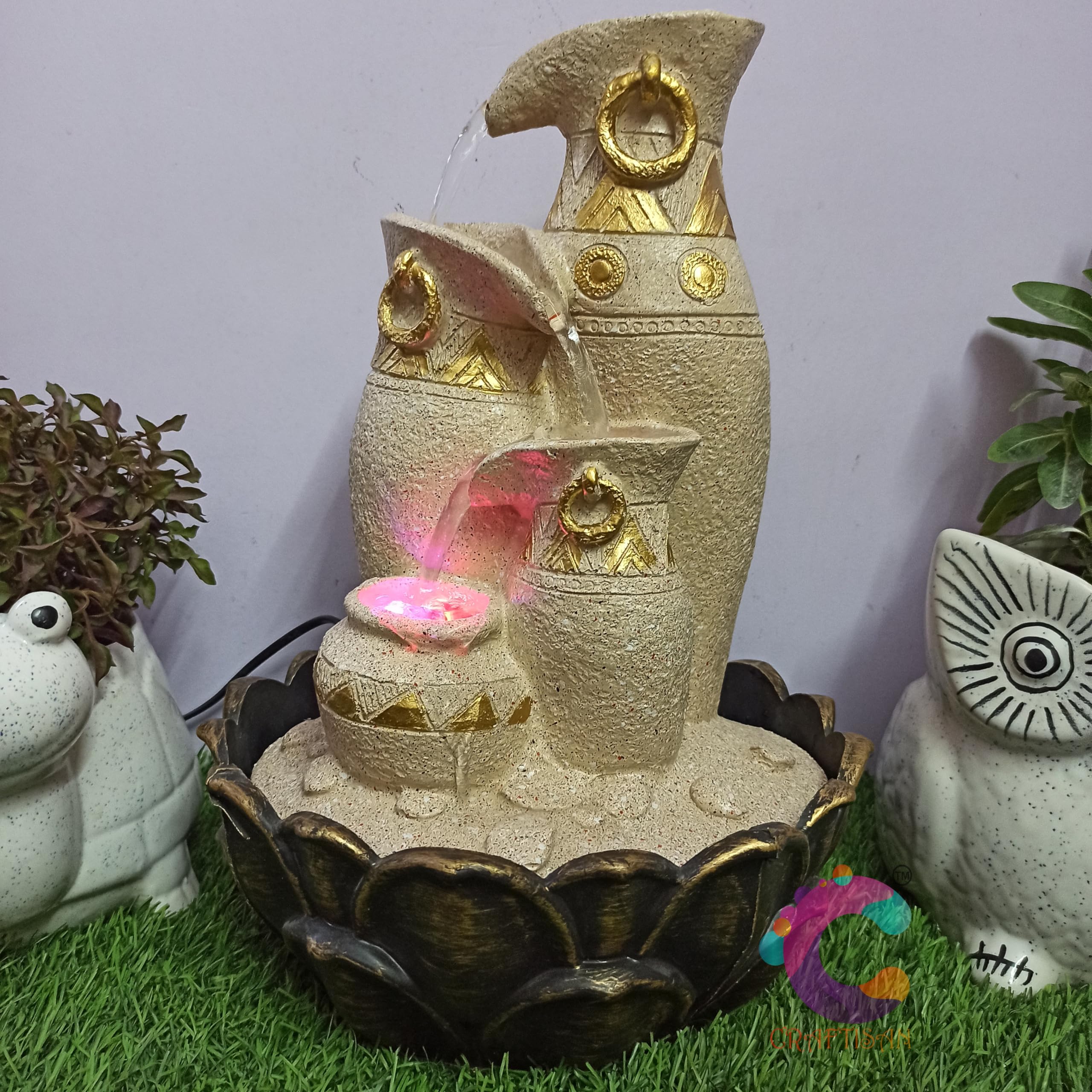 Craftisan Three Step Table Top Water Fountain for Home Décor/Office/Indoor & Outdoor/Garden/Puja Room/Vaastu-image-20