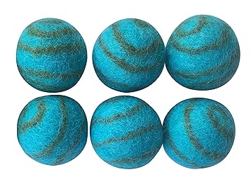 Pet Pizazz 100% Wool Eco-friendly Cat Ferret Small Dog Ball Toy 6-Pack