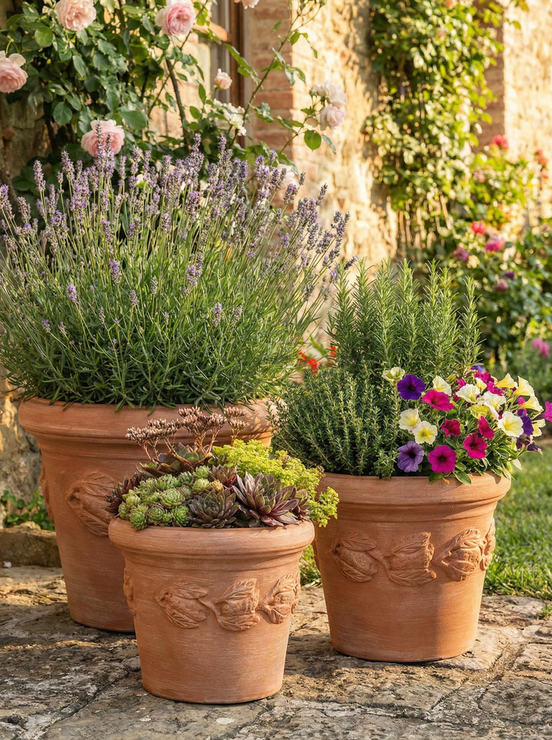 Teramico Liscio Toscana Limoni Toscana - Vaso da fiori in terracotta artigianale italiana, 25 cm - 40 cm, assolutamente resistente al gelo, terracotta italiana (30cm, Limoni Toscana)