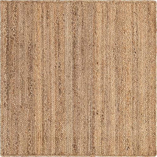 Miniatura 9 de Unique Loom Colección de yute trenzado alfombra de área tejida a mano de calidad clásica (4 pies x 4 pies, cuadrada, natural)