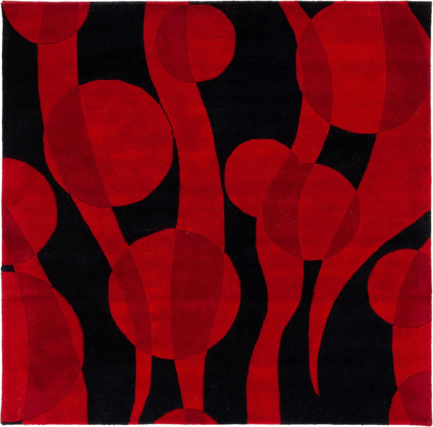 SAFAVIEH Soho Collection Runner Rug - 2'6" x 12', Black & Red, Handmade Wool, Ideal for High Traffic Areas in Living Room, Bedroom (SOH755A)
