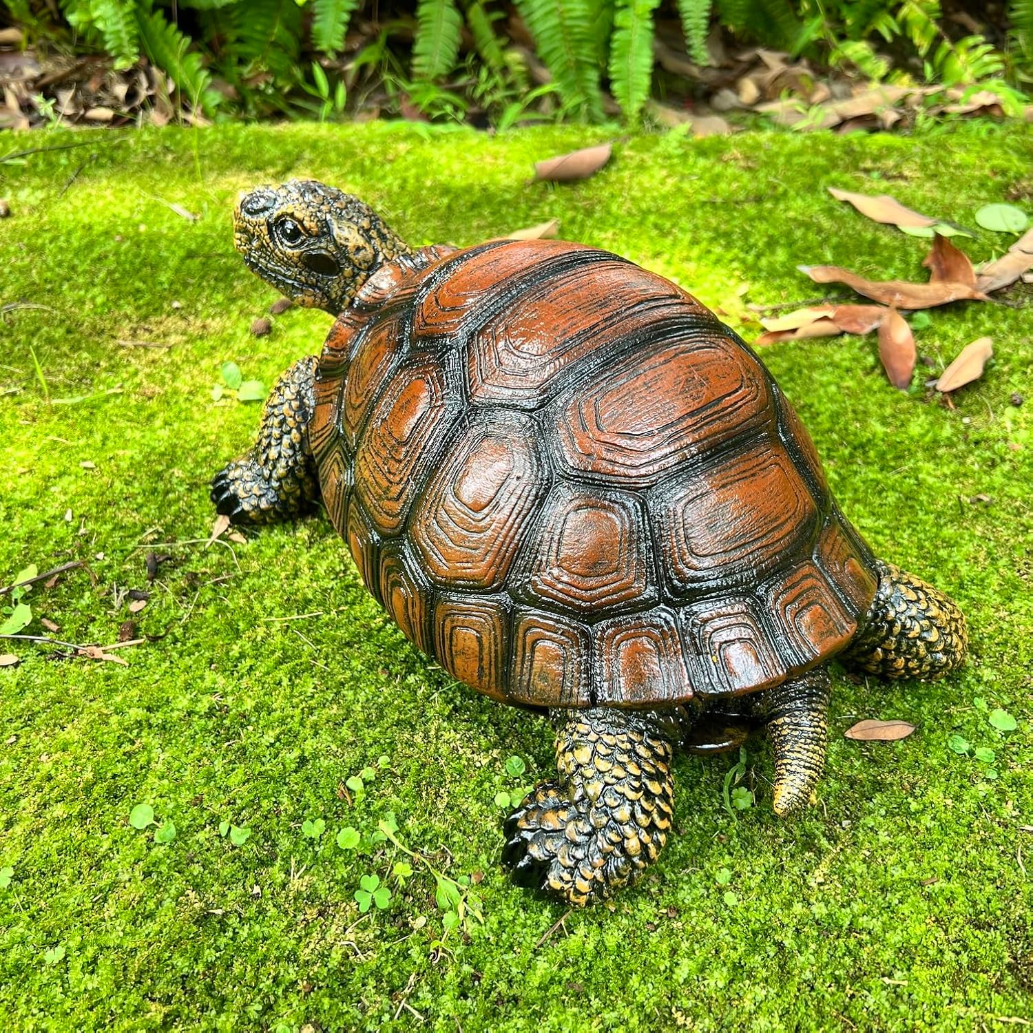 Turtle Garden Statue, Hand-Cast Resin Tortoise Sculpture with Weatherproof Finish, 13.1 inches Outdoor Tortoise for Yard Garden, Antique Bronze