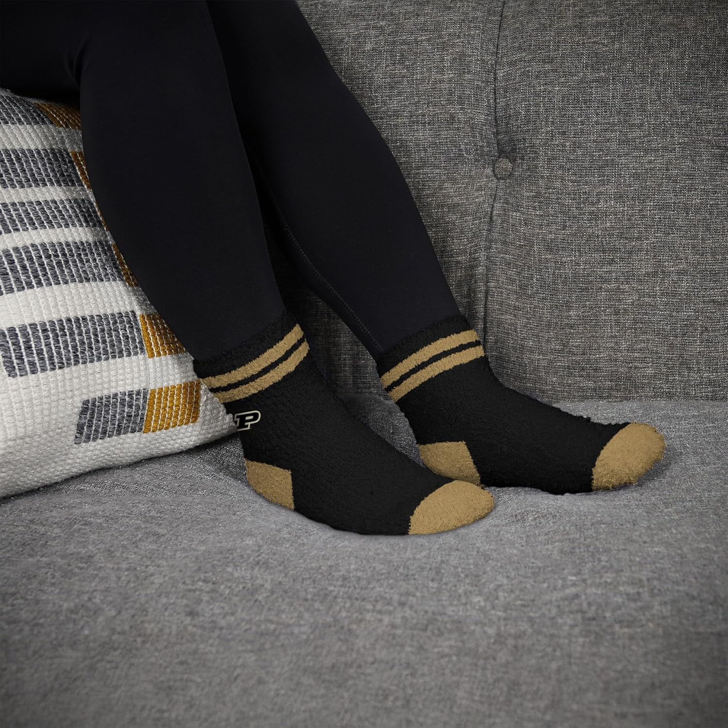 For Bare Feet NCAA PURDUE BOILERMAKERS Cozy Two Stripe Quarter Sock Team Color OSFM - Image 3