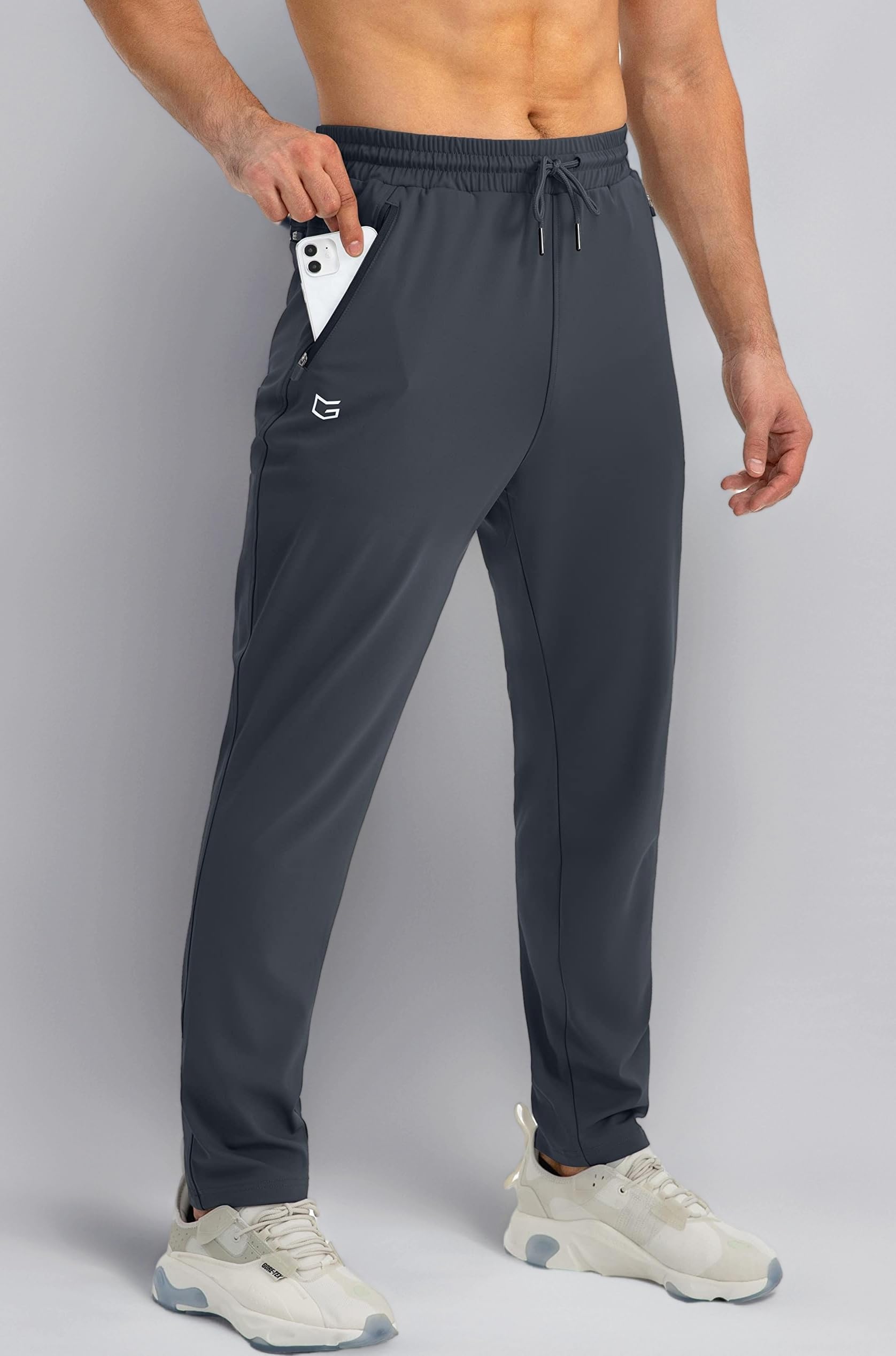 G Gradual Men's Sweatpants with Zipper Pockets Tapered Joggers for Men Athletic Pants for Workout, Jogging, Running