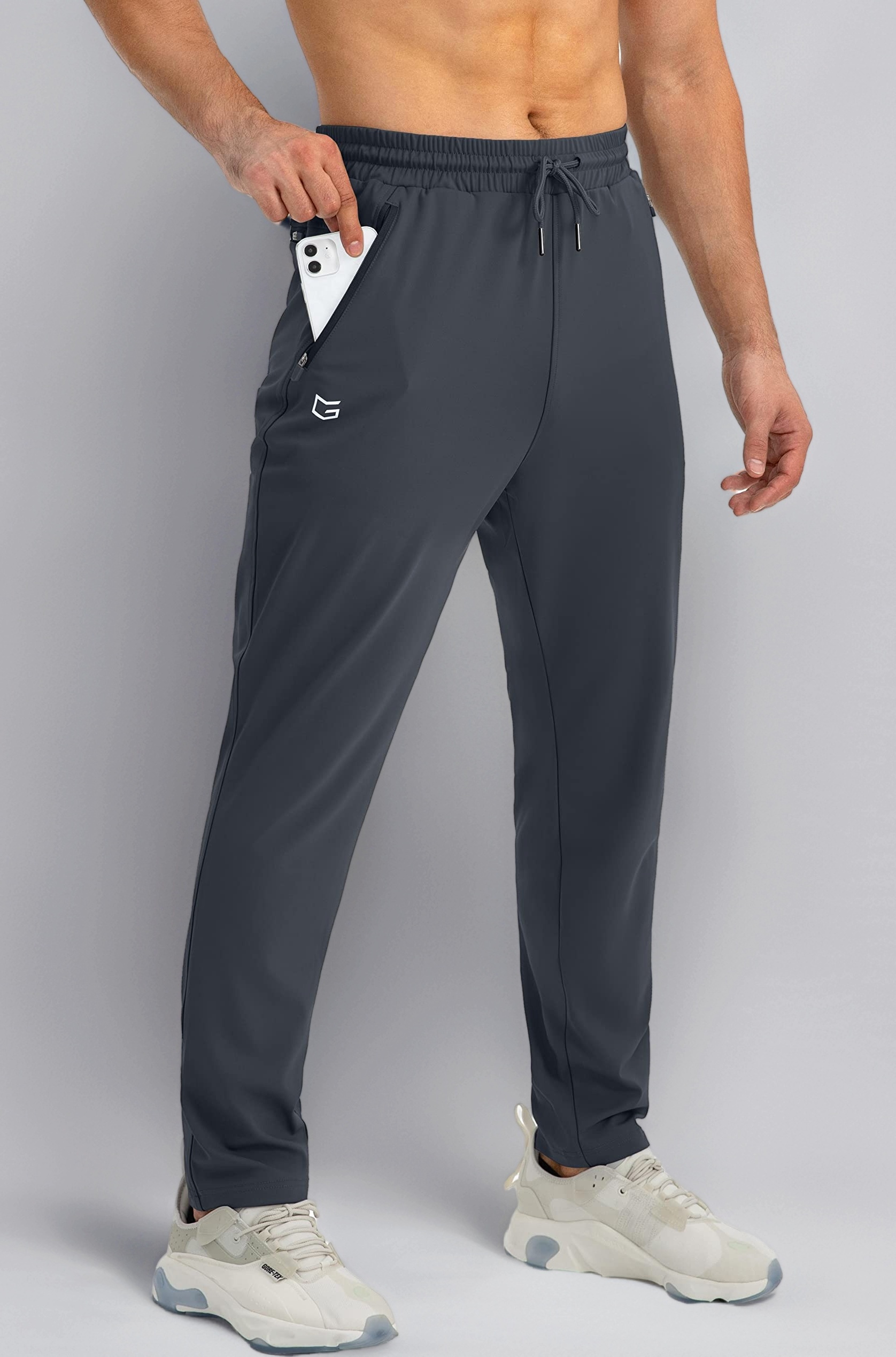 G Gradual Men's Sweatpants with Zipper Pockets Tapered Joggers for Men Athletic Pants for Workout, Jogging, Running